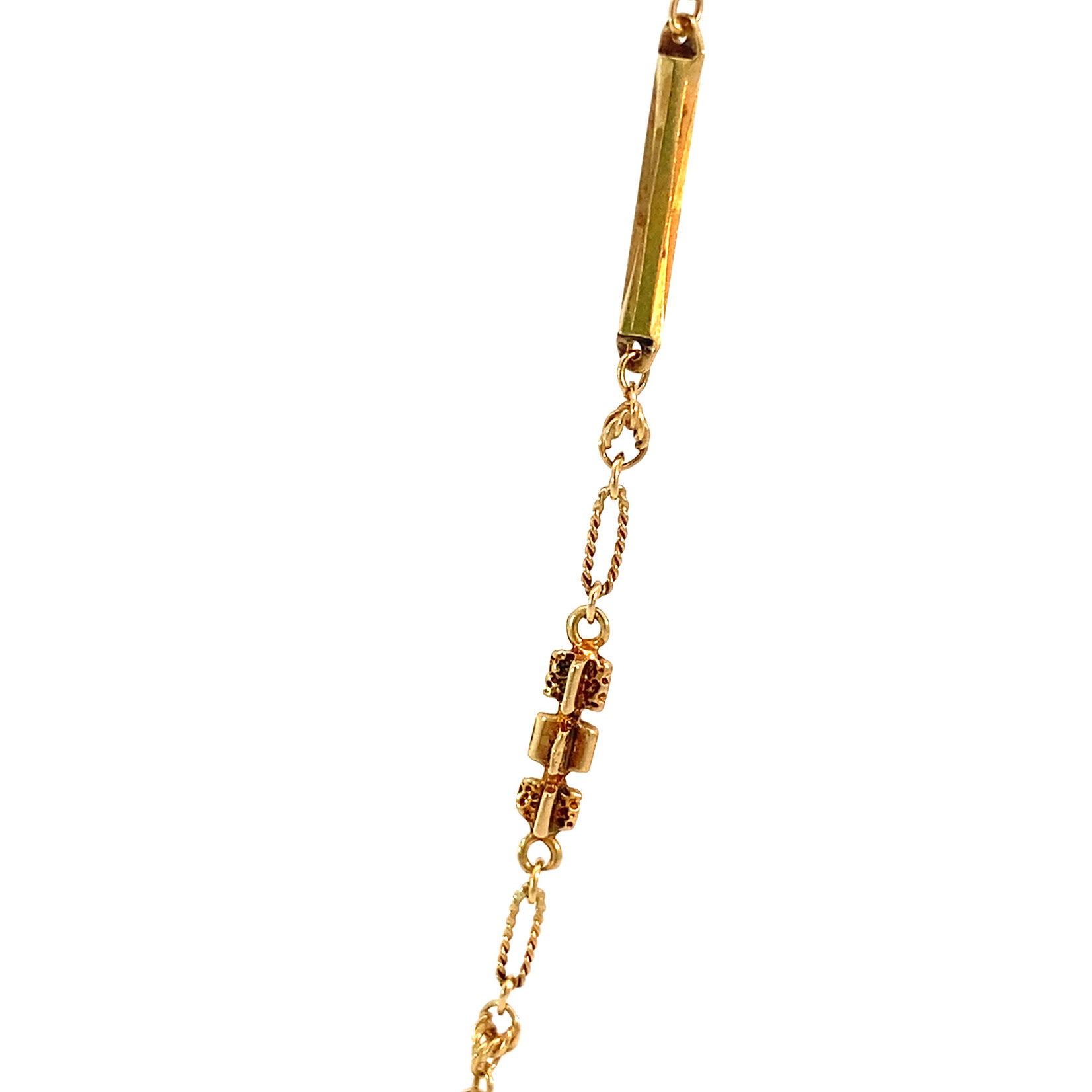 18K Yellow Gold 16" Bar Link Chain