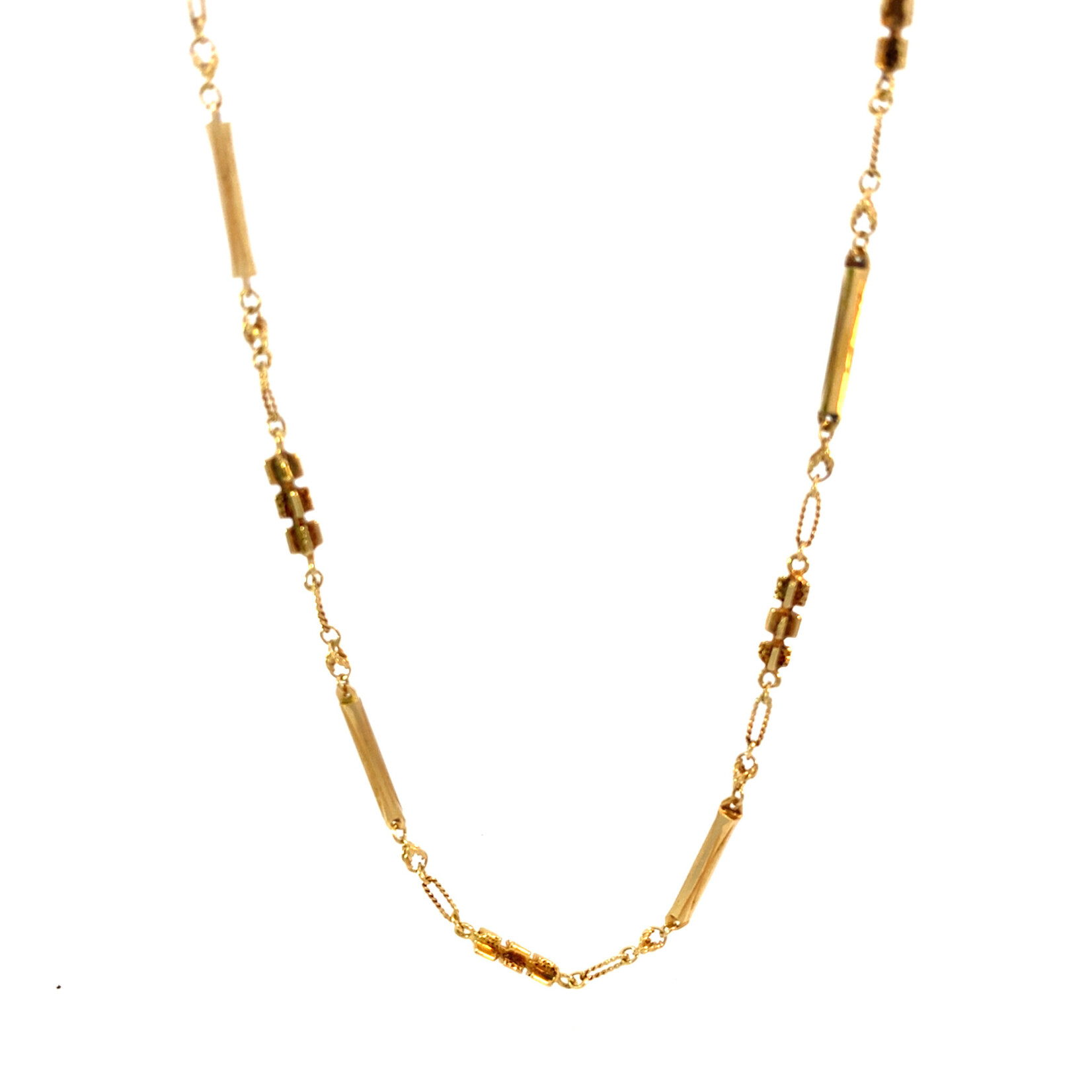 18K Yellow Gold 16" Bar Link Chain
