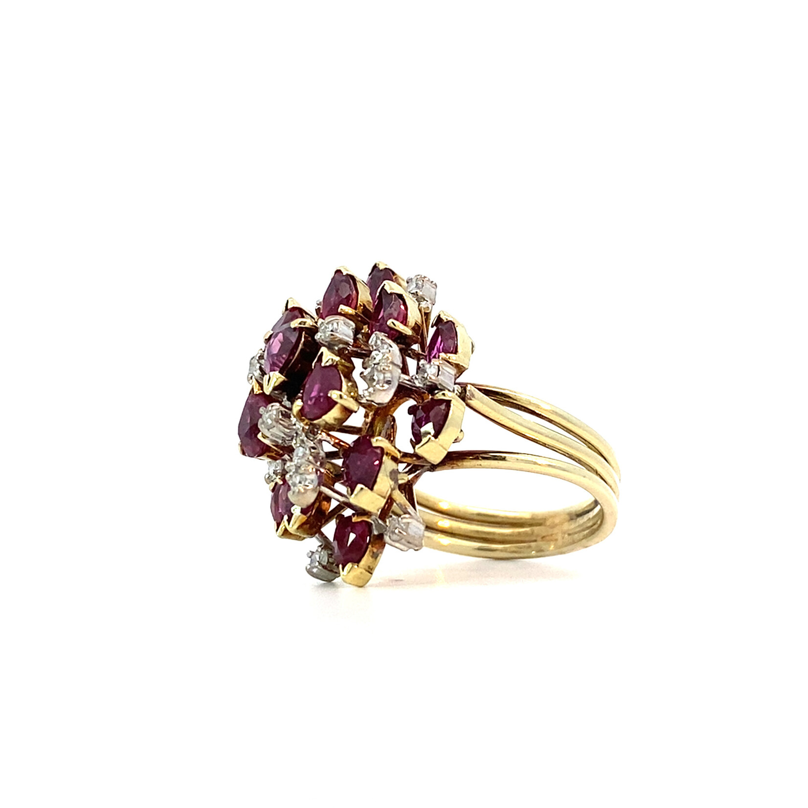 14K Yellow Gold Ruby & Diamond Ring sz6.5