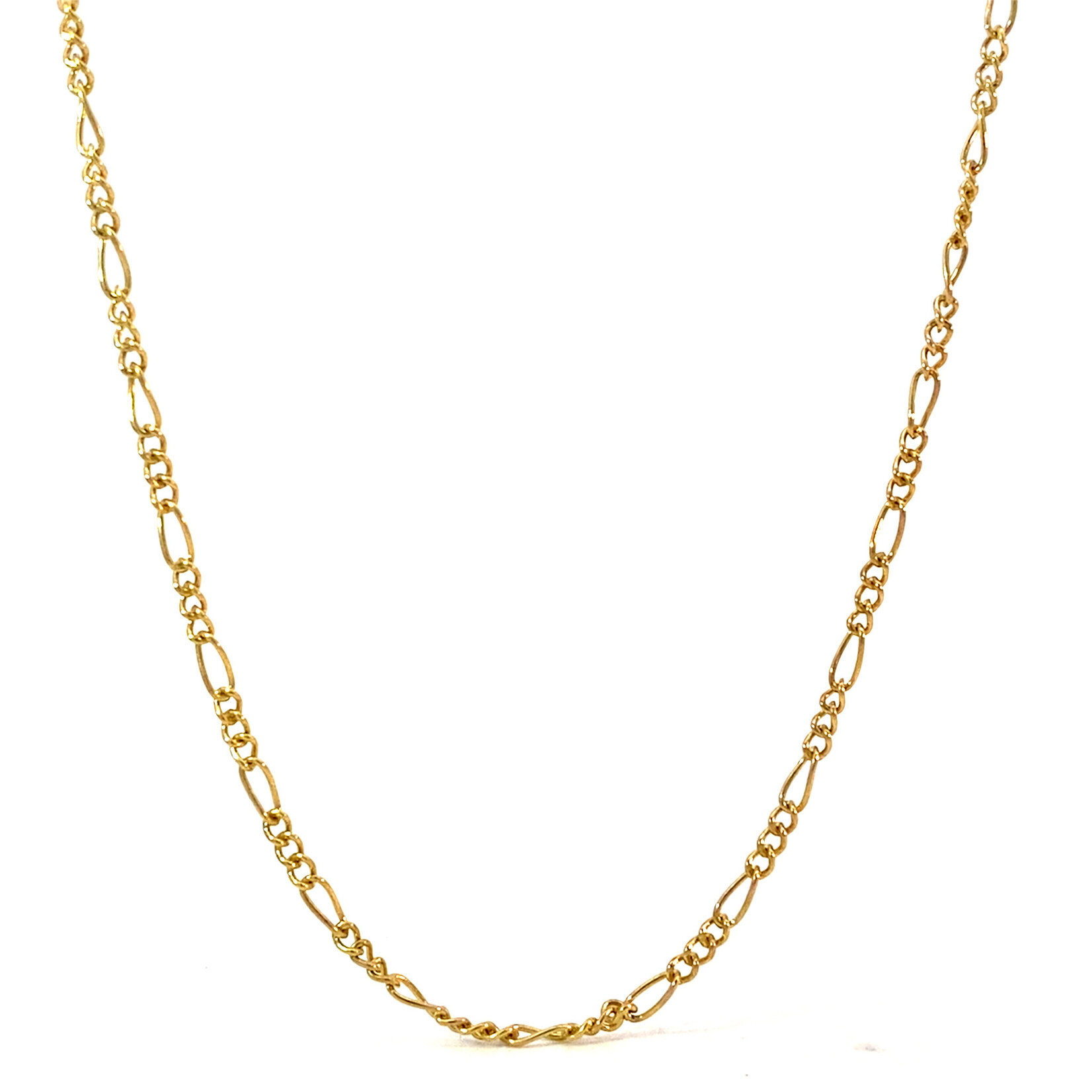 14K Yellow Gold 18" Figaro Chain