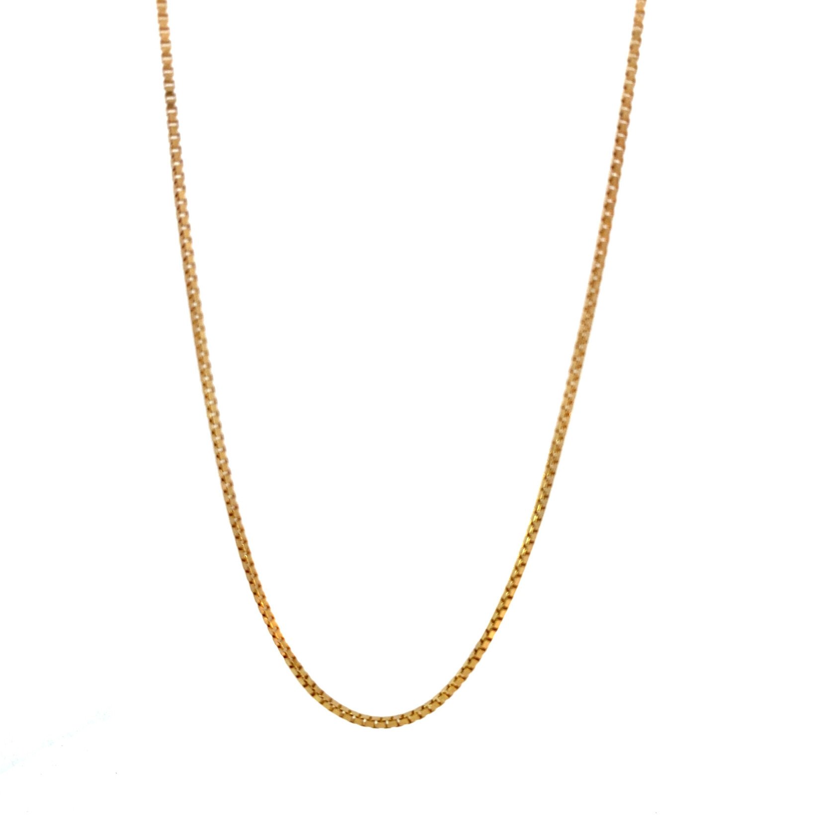 8K Yellow Gold 17" Box Chain with Mag Clasp