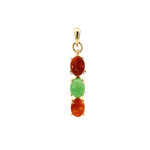 14K Yellow Gold Multi Jade Pendant