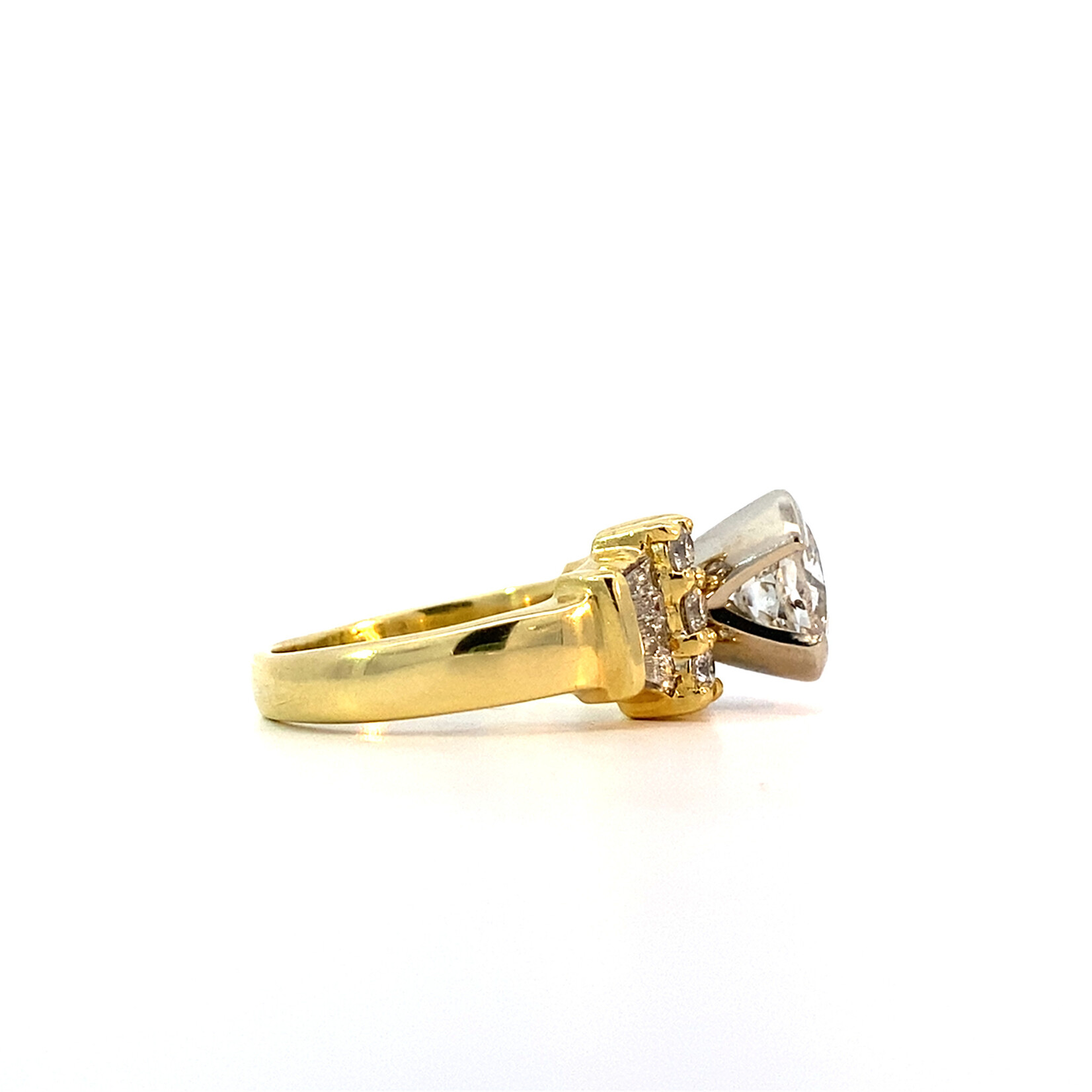 18K Two-tone Diamond Ring sz6.75 D+/- 2.46ctw Ctr 1.8ct I1 H/I
