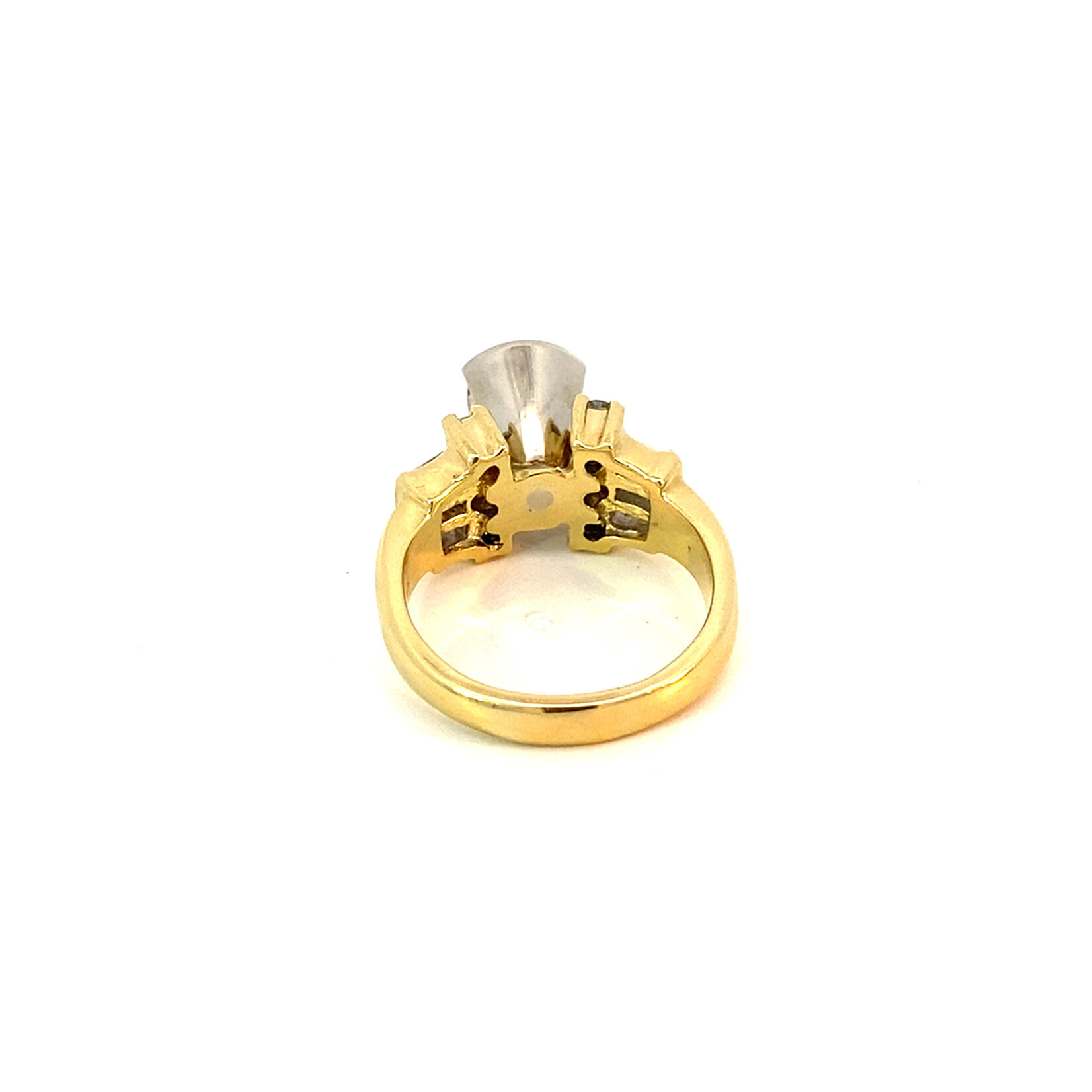 18K Two-tone Diamond Ring sz6.75 D+/- 2.46ctw Ctr 1.8ct I1 H/I