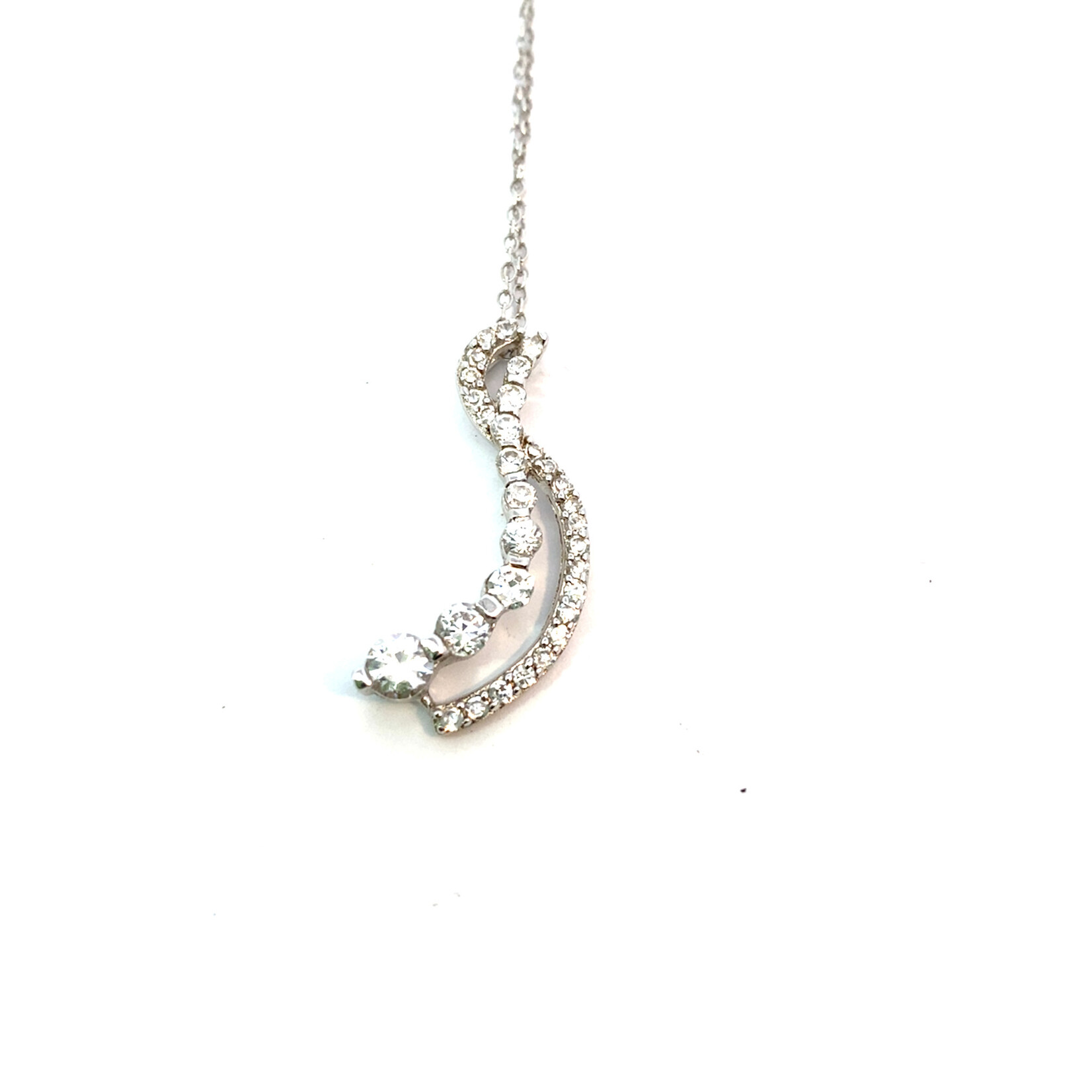 Sterling Silver 18" Cubic Zirconia Journey Necklace