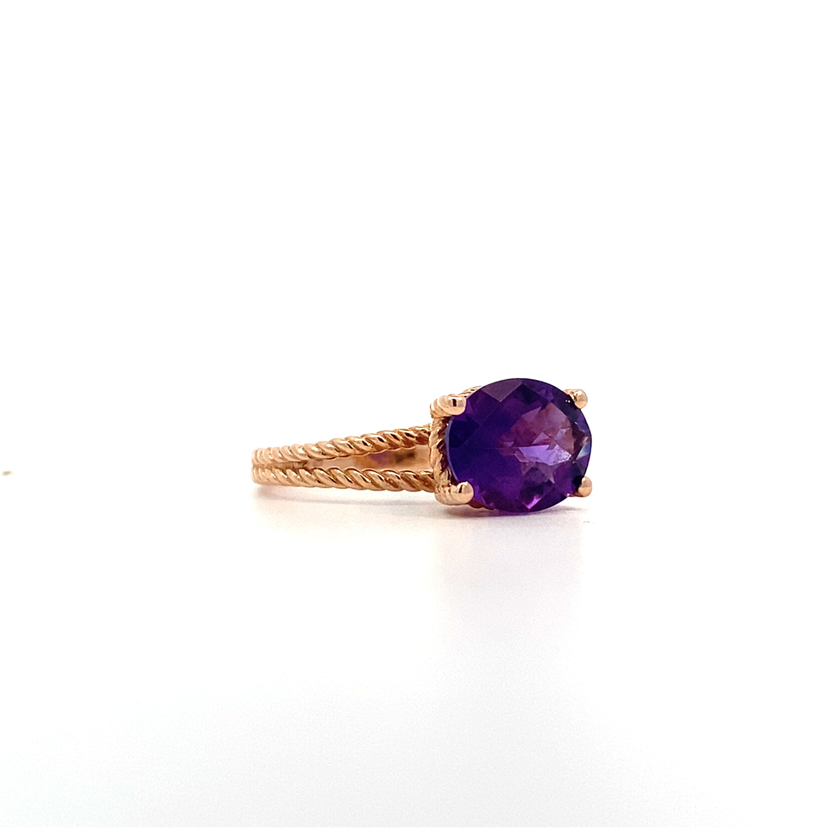 10K Rose Gold Amethyst Ring sz7