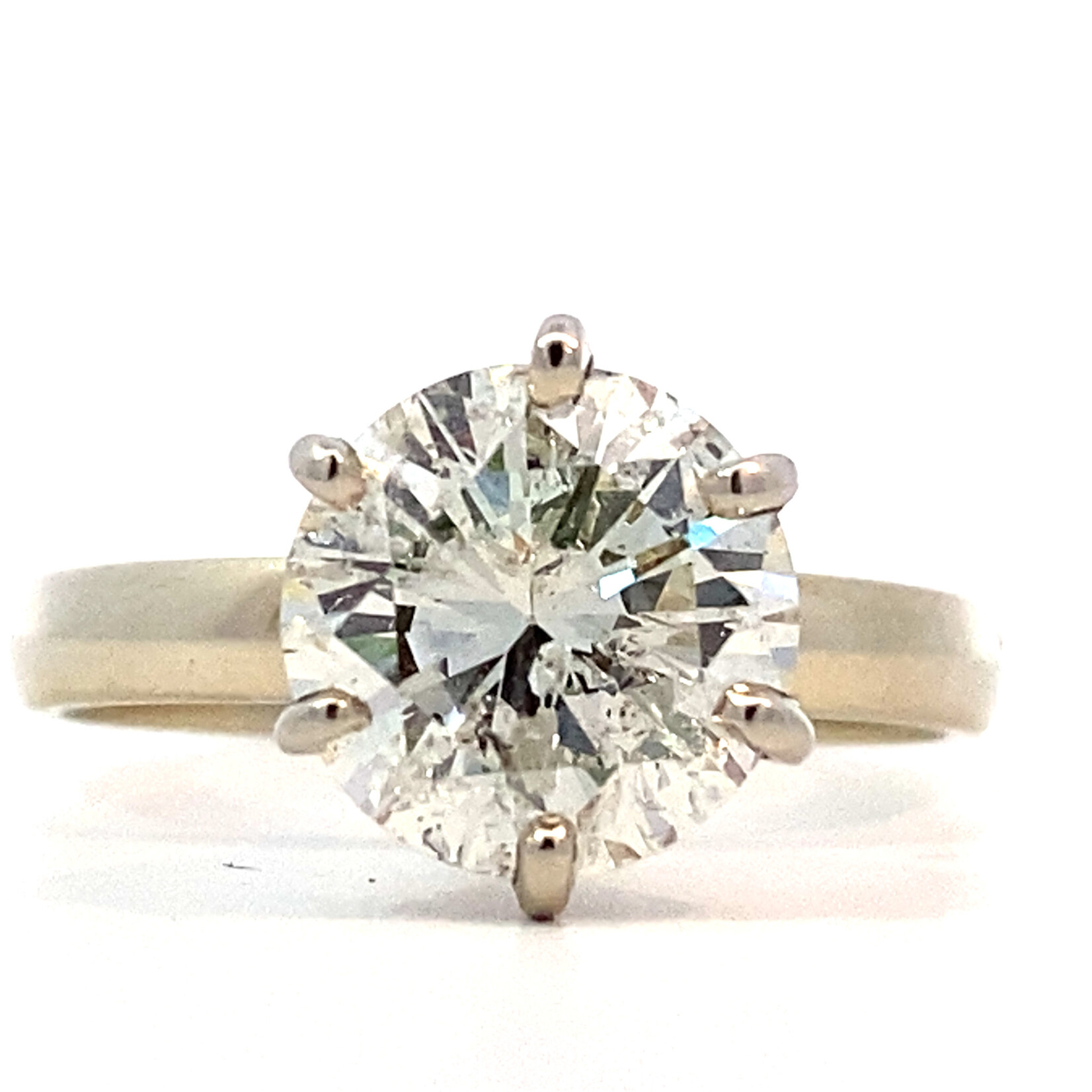 14K/18K White Gold Diamond Solitaire Ring 3ct sz9.5 I1 H/I