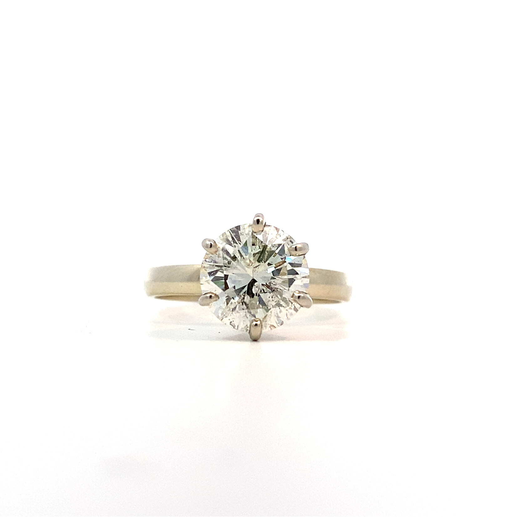 14K/18K White Gold Diamond Solitaire Ring 3ct size 9.5 I1 H/I
