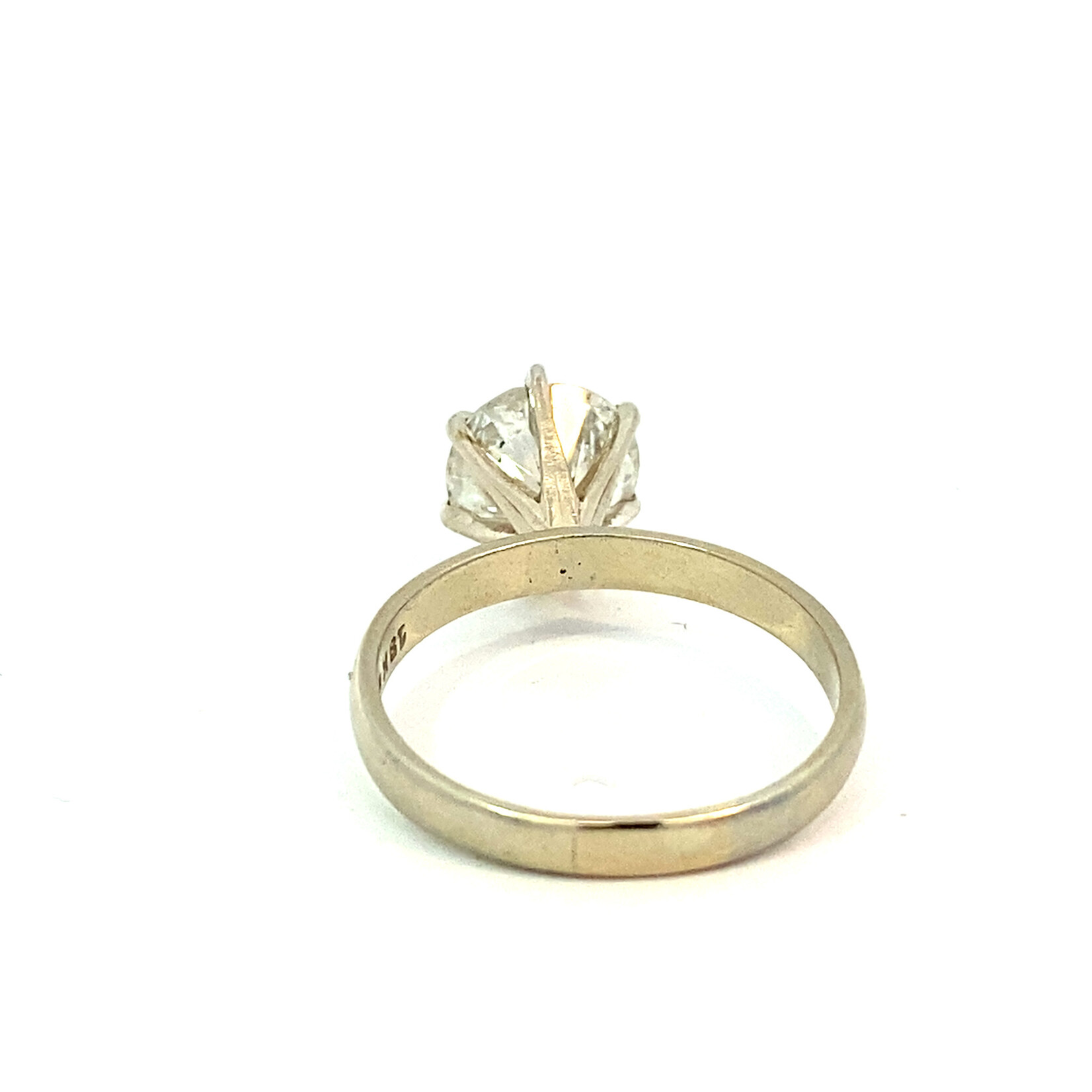 14K/18K White Gold Diamond Solitaire Ring 3ct sz9.5 I1 H/I