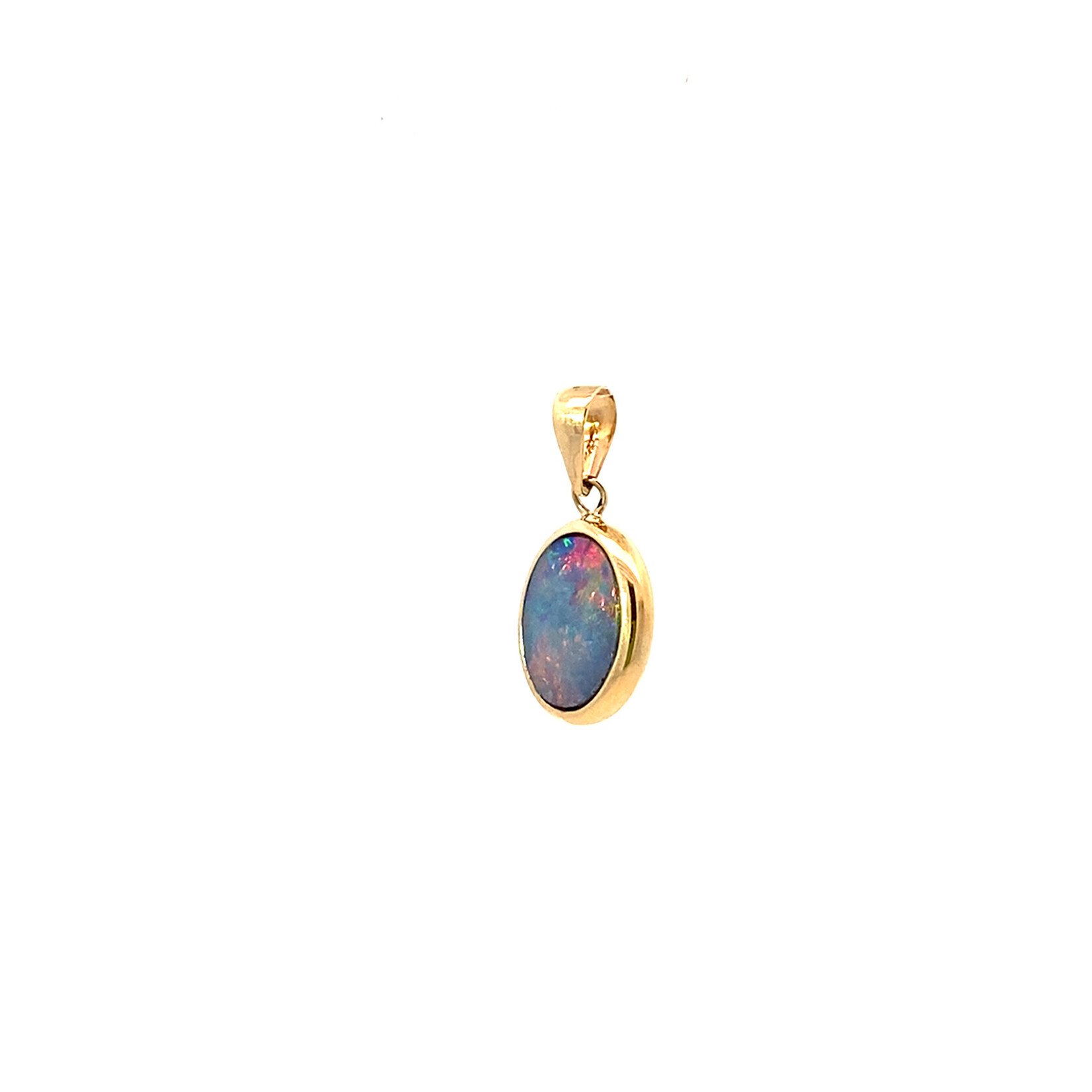 14K Yellow Gold Boulder Opal Pendant