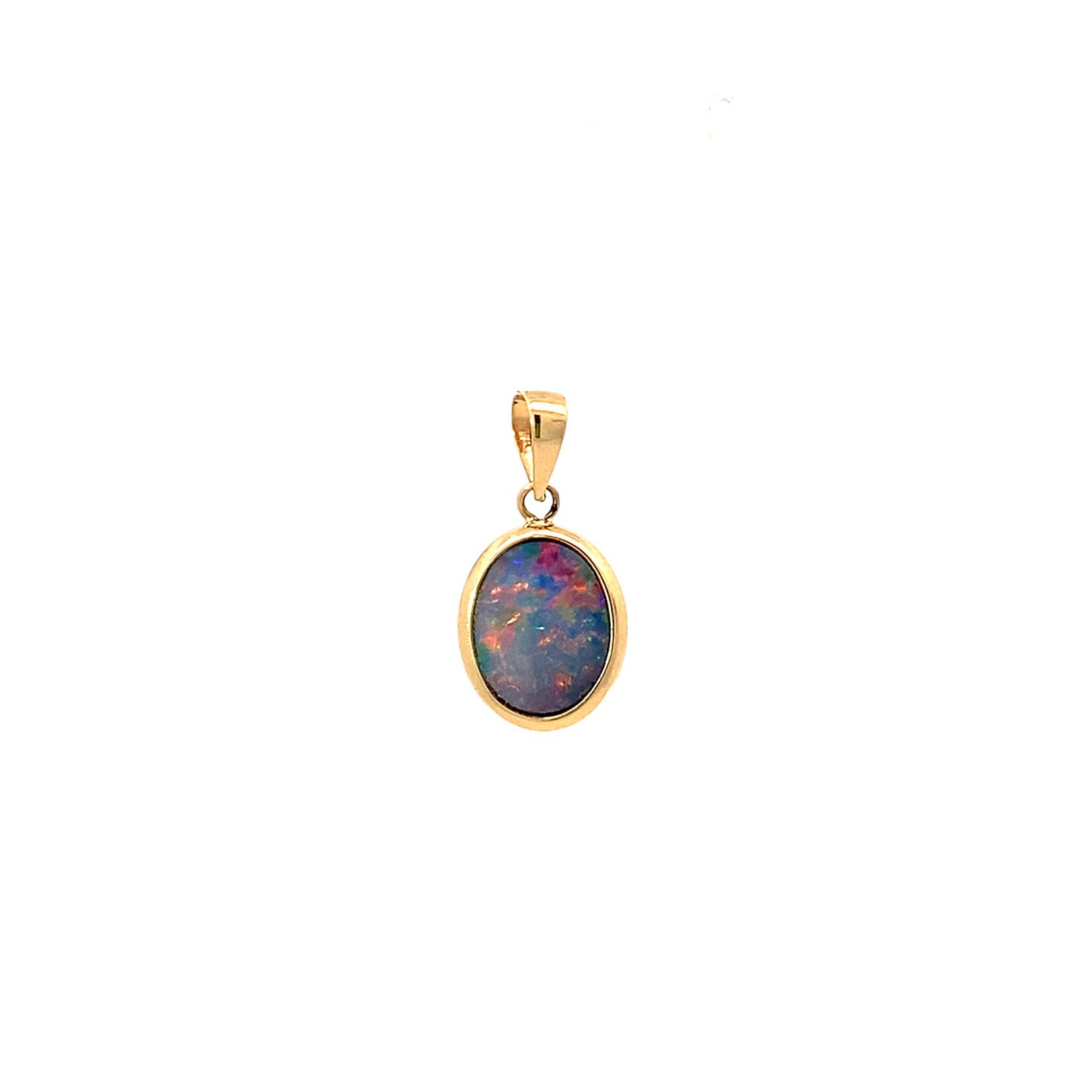 14K Yellow Gold Boulder Opal Pendant