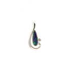 Sterling Silver Boulder Opal with Cubic Zirconia Pendant
