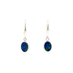 14K White Gold Boulder Opal Dangles