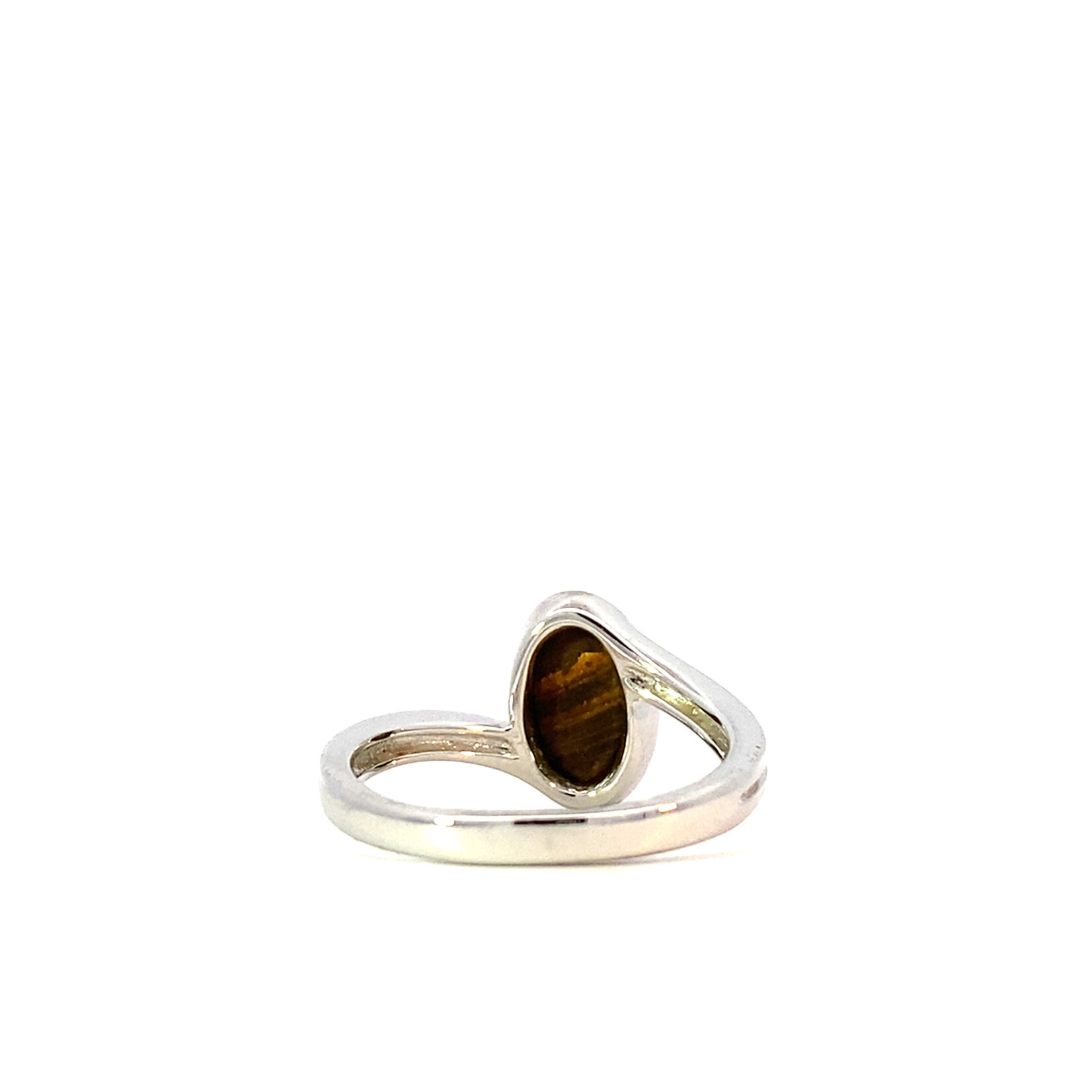 Sterling Silver Oval Bypass Boulder Opal Ring sz6.5