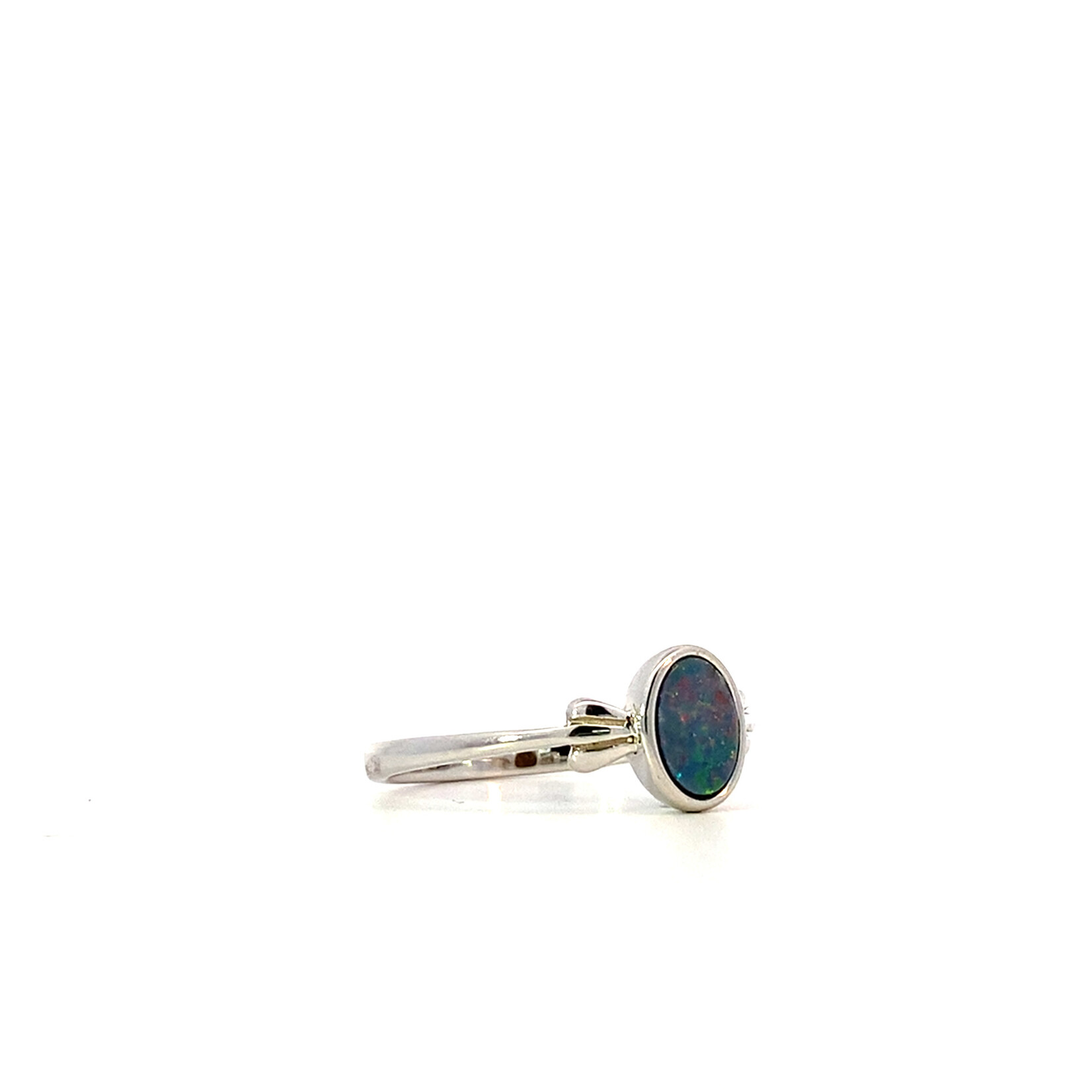 Sterling Silver Oval Boulder Opal Ring size 7.5