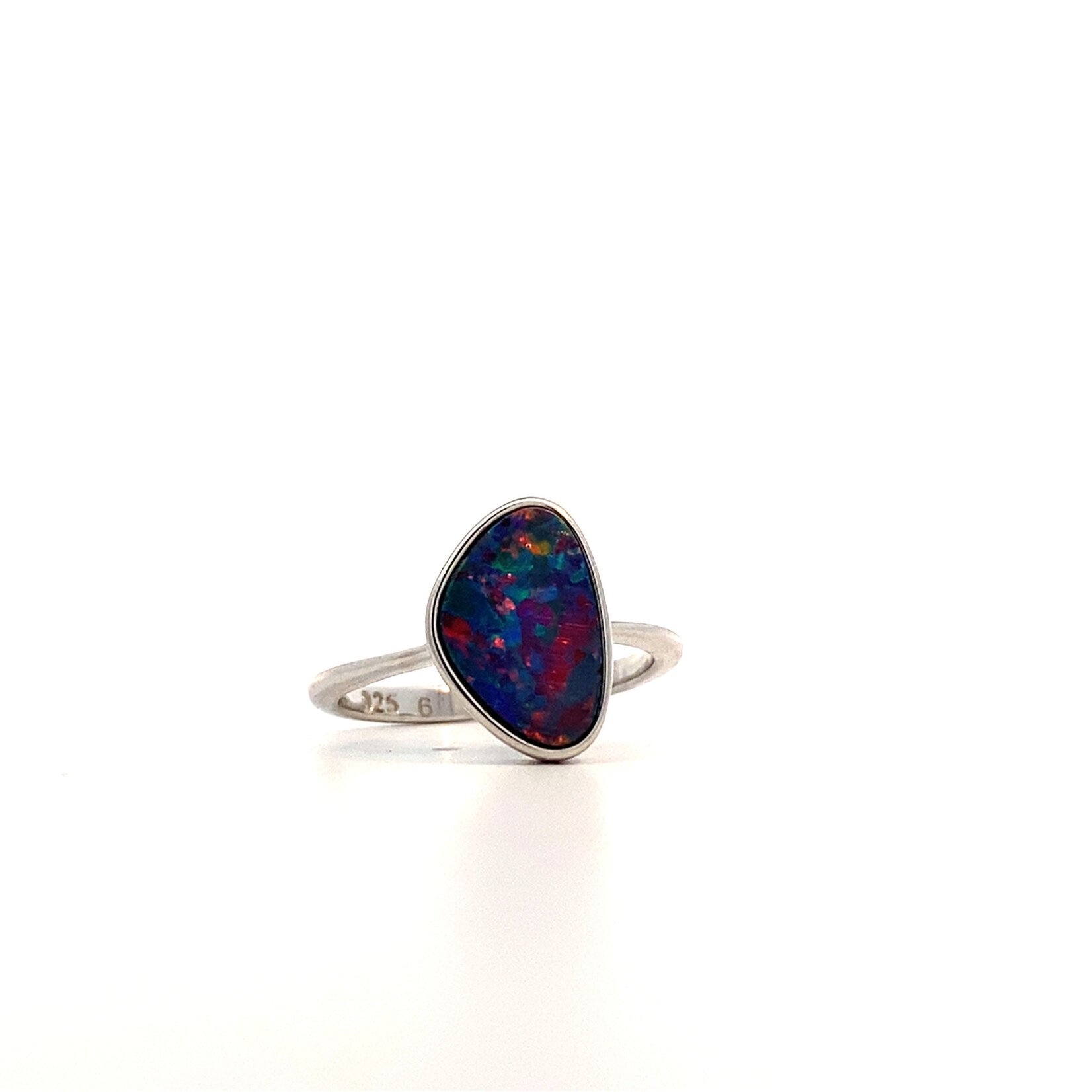 Sterling Silver Boulder Opal Ring sz6
