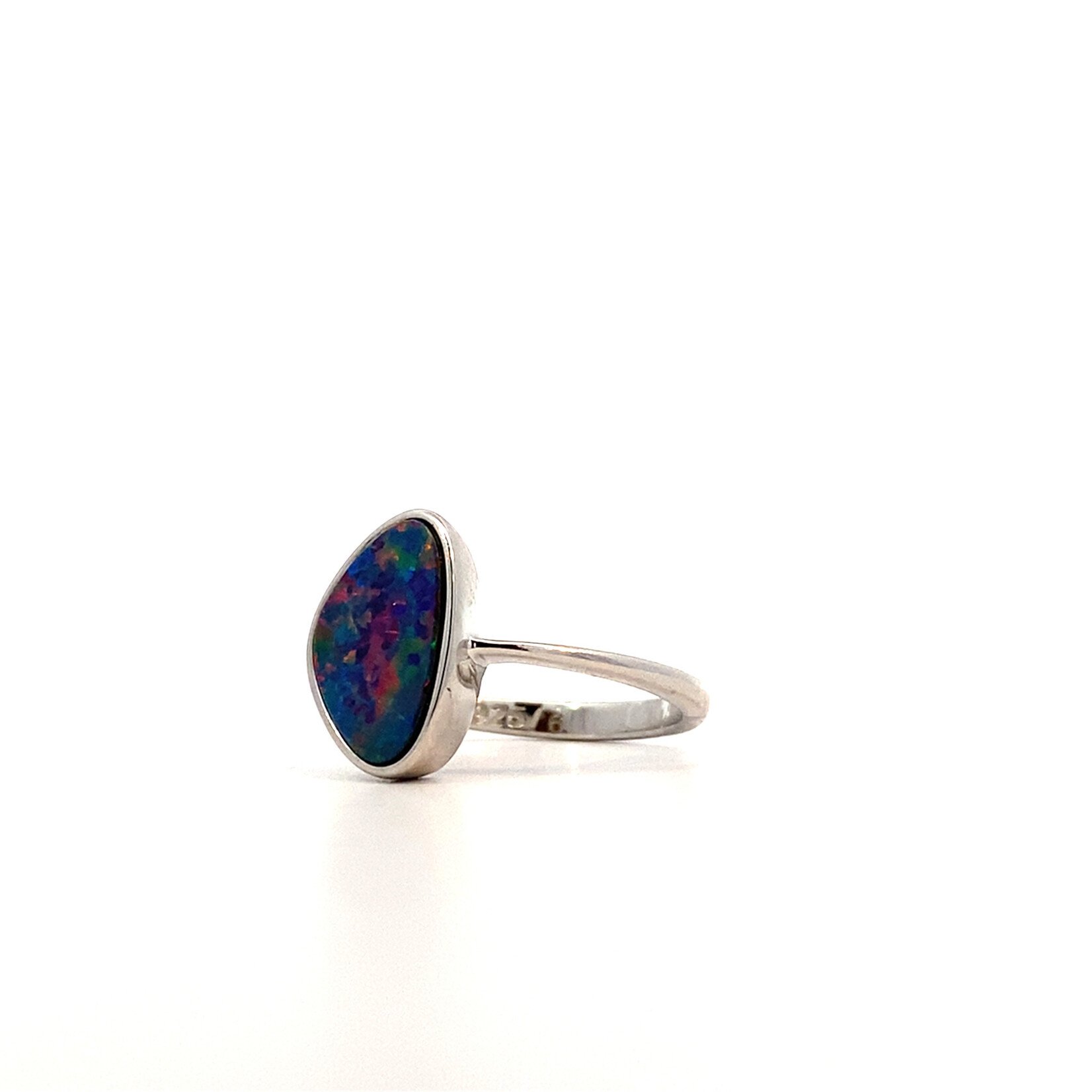 Sterling Silver Boulder Opal Ring sz6