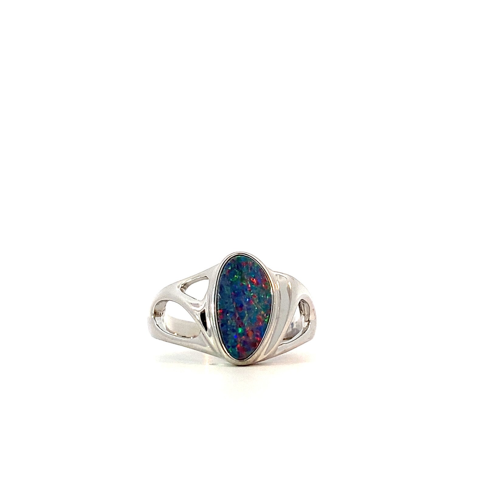 Sterling Silver Freeform Boulder Opal Ring sz6