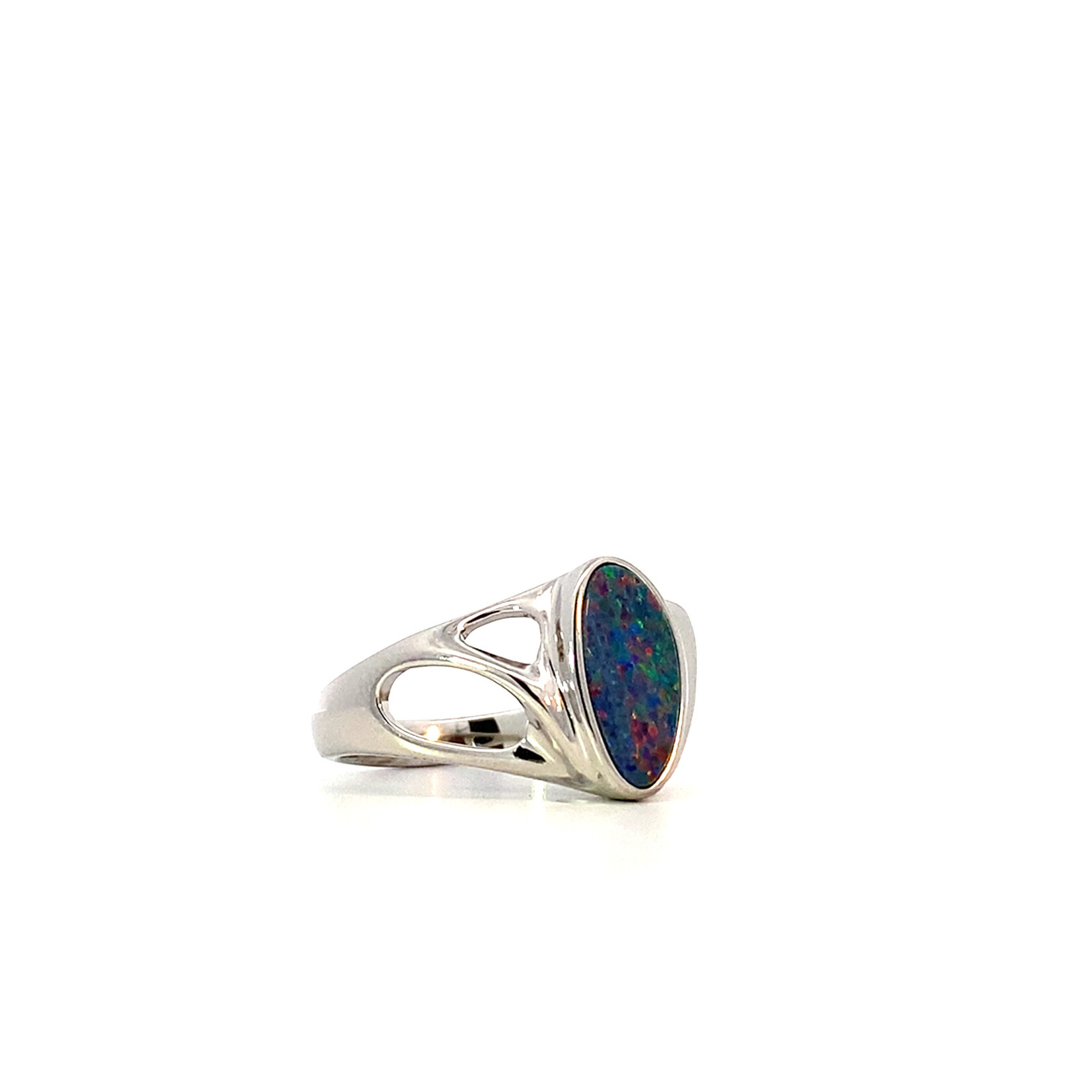 Sterling Silver Freeform Boulder Opal Ring size 6