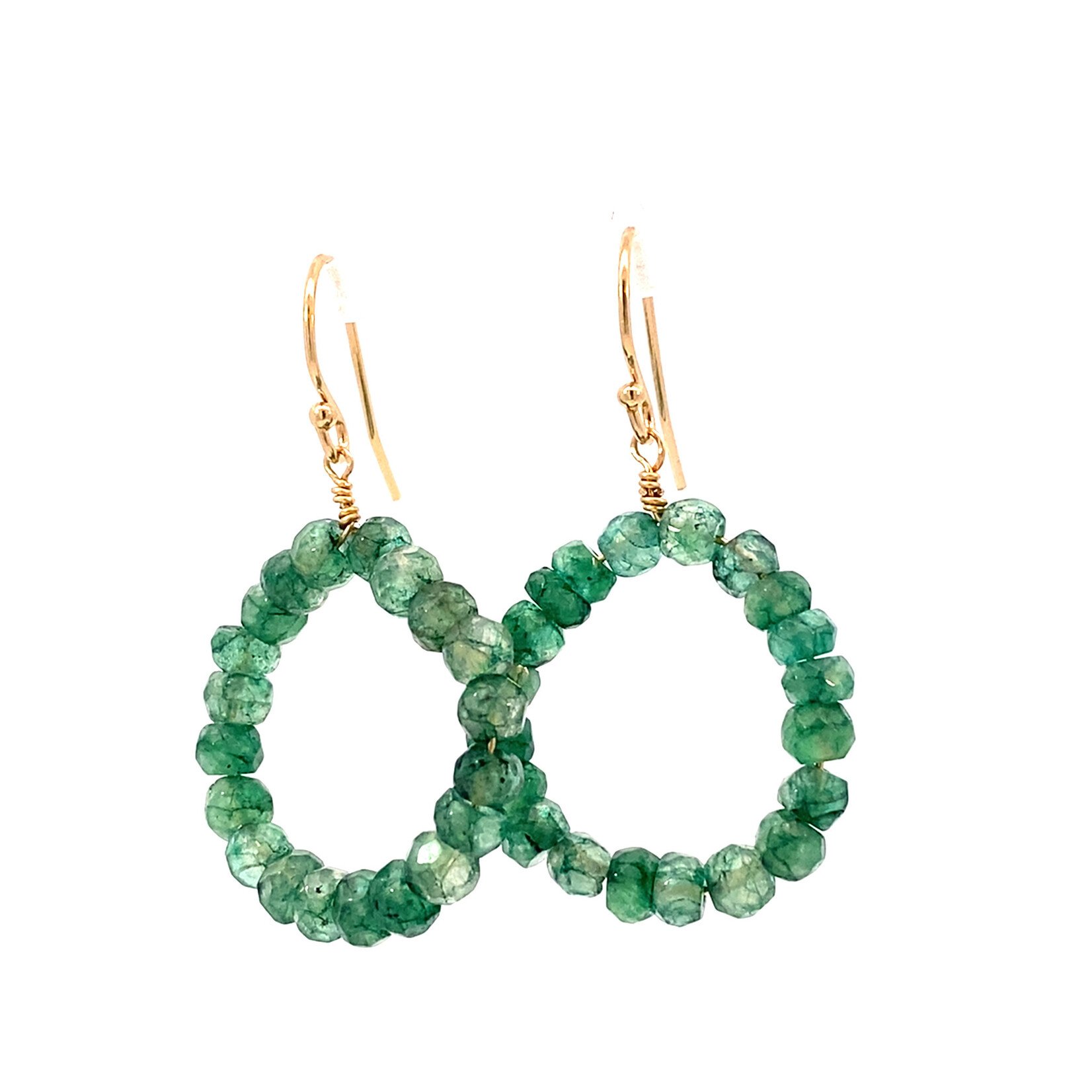 14K Gold Filled Emerald Bead Earrings