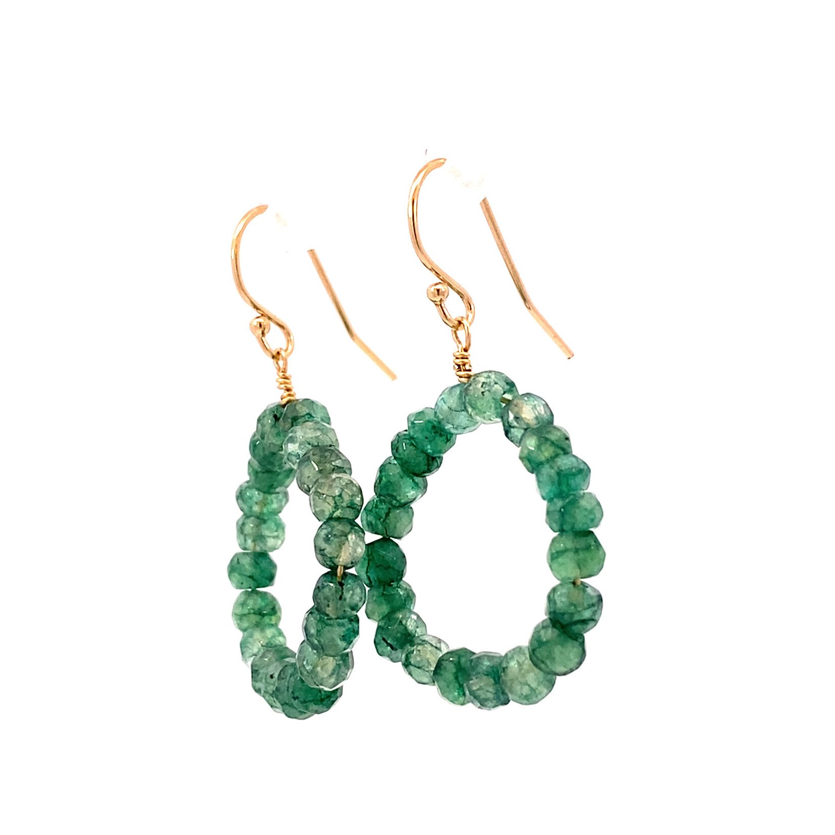 14K Gold Filled Emerald Bead Earrings