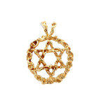 14K Yellow Gold Star of David pendant