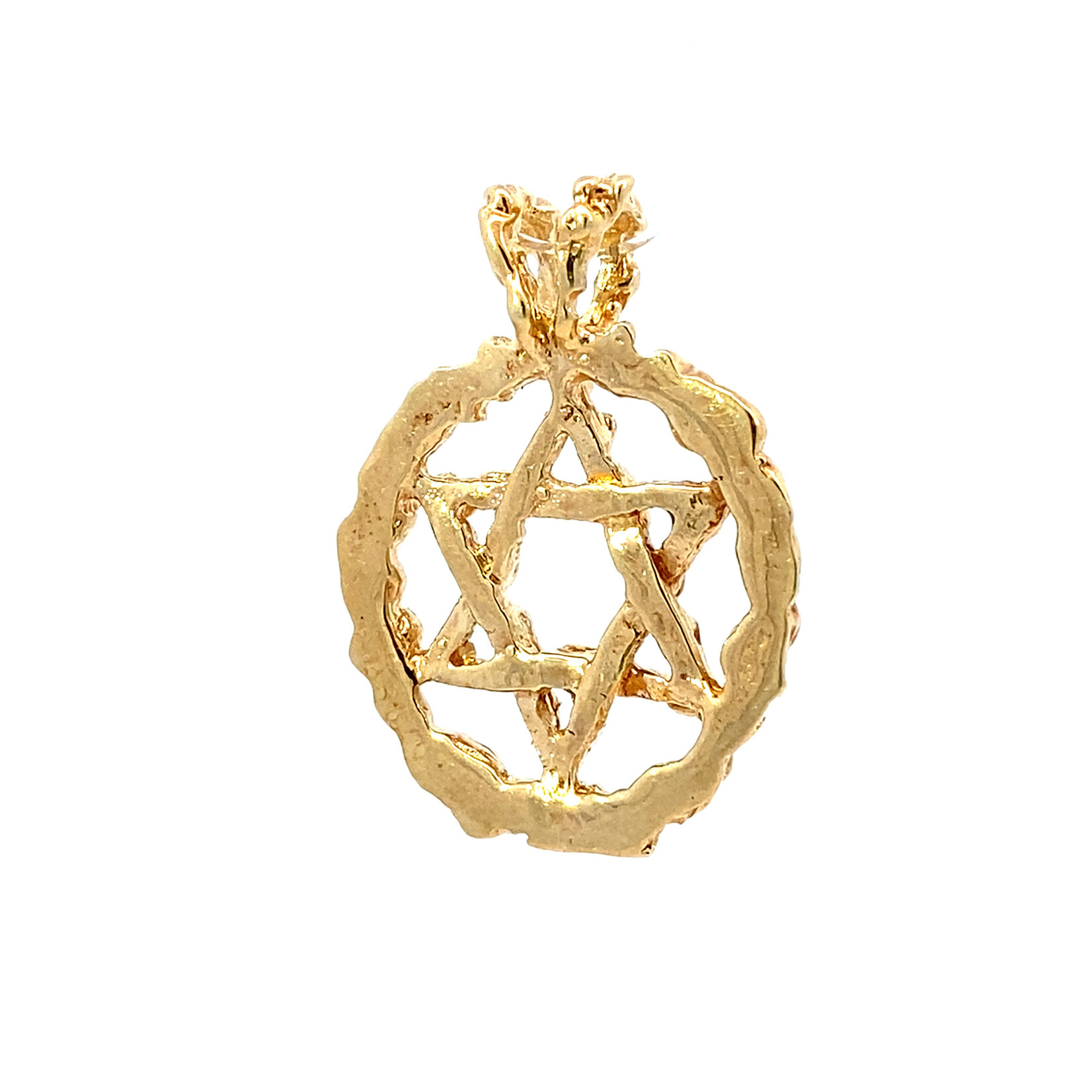 14K Yellow Gold Star of David pendant
