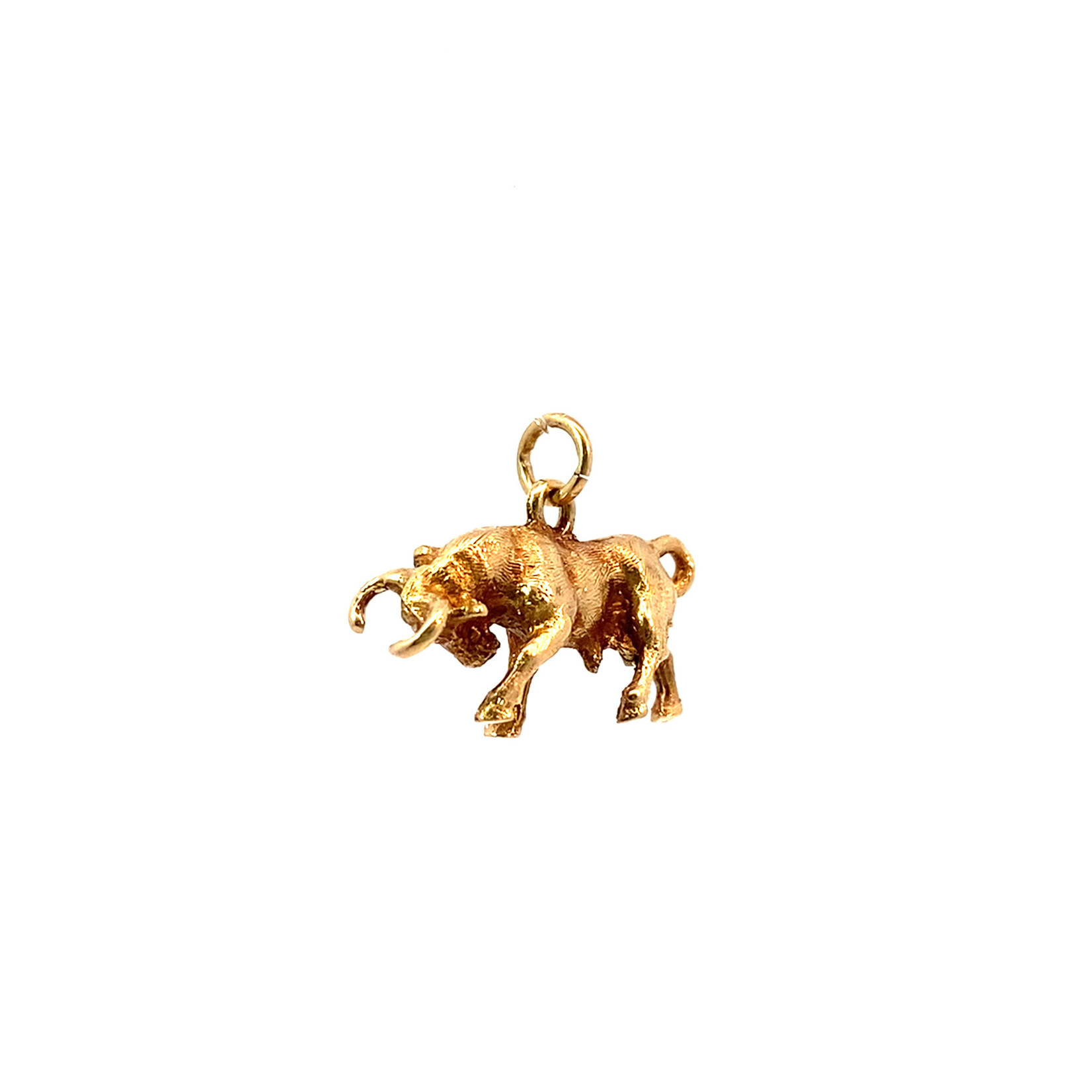 14K Yellow Gold Bull Pendant