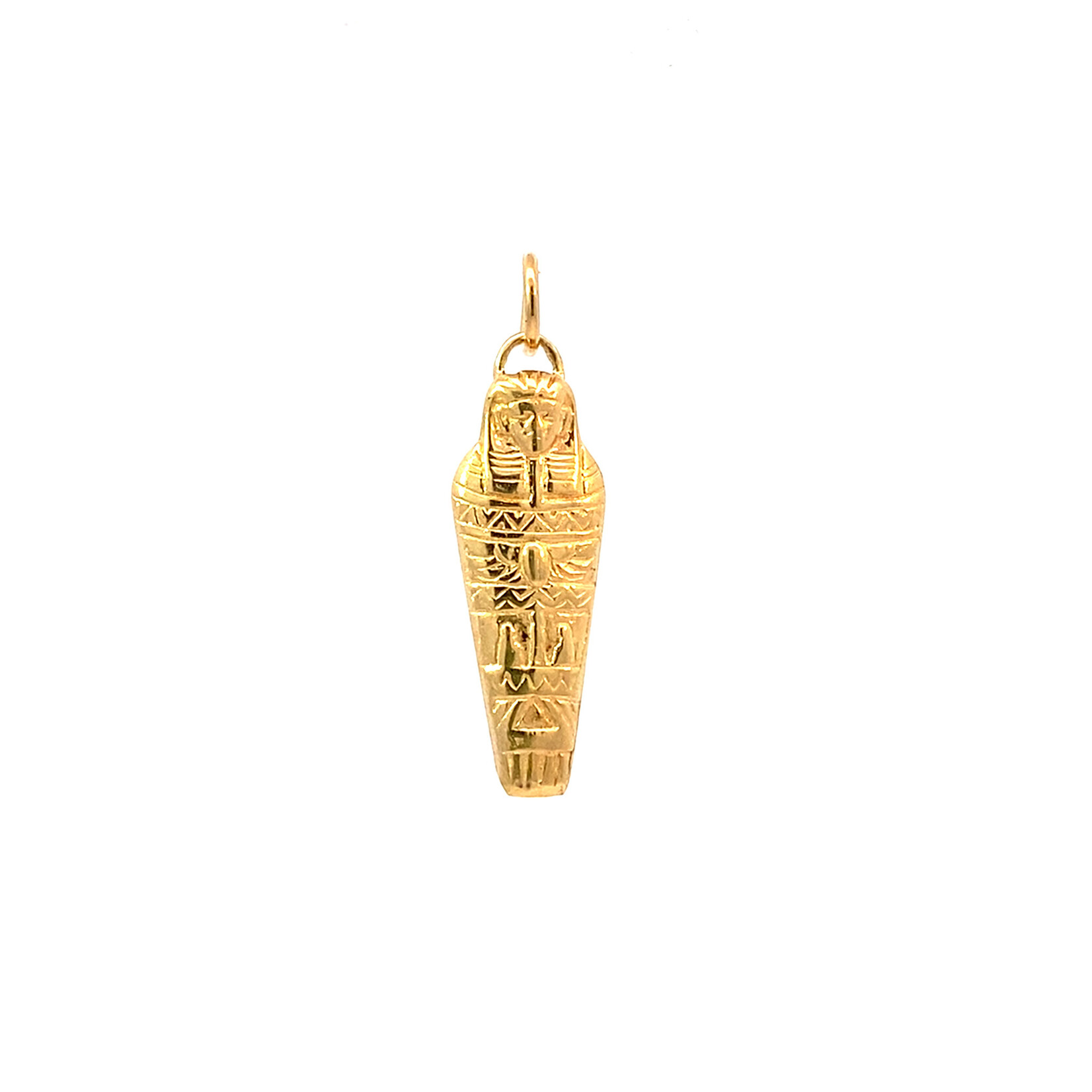 14K Yellow Gold Egyptian Sarcophagus