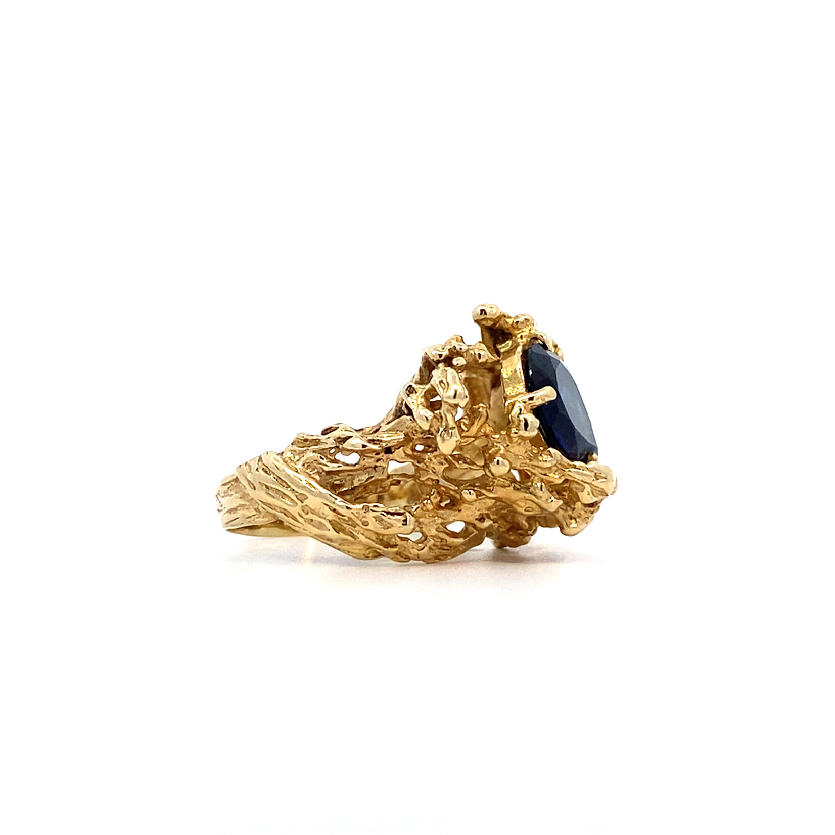 14K Yellow Gold Lab Sapphire Ring size 6.5 (Loveness - Lee Shimeji)
