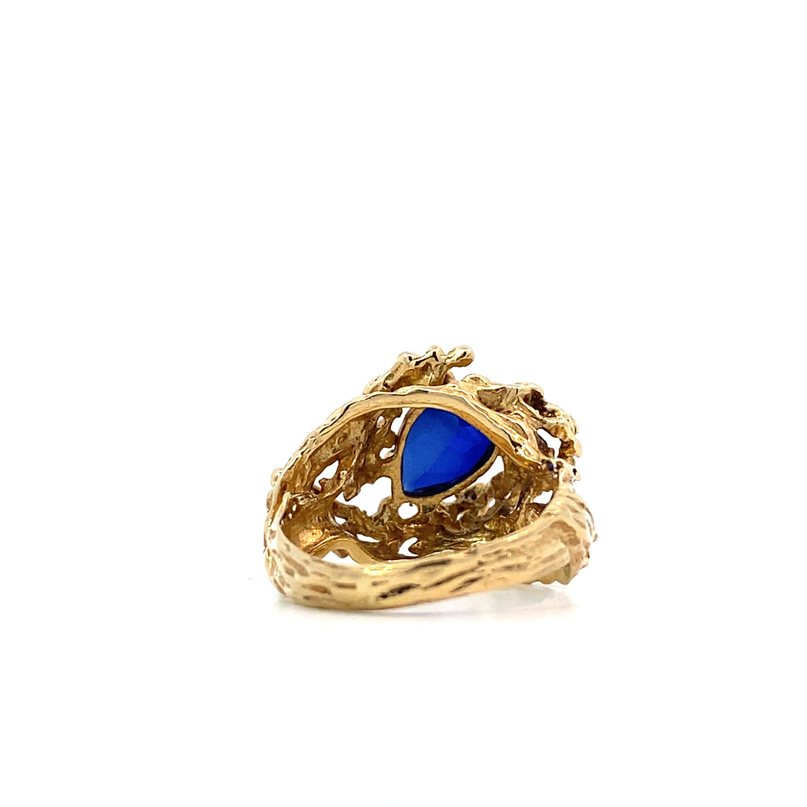14K Yellow Gold Lab Sapphire Ring sz6.5 (Loveness - Lee Shimeji)