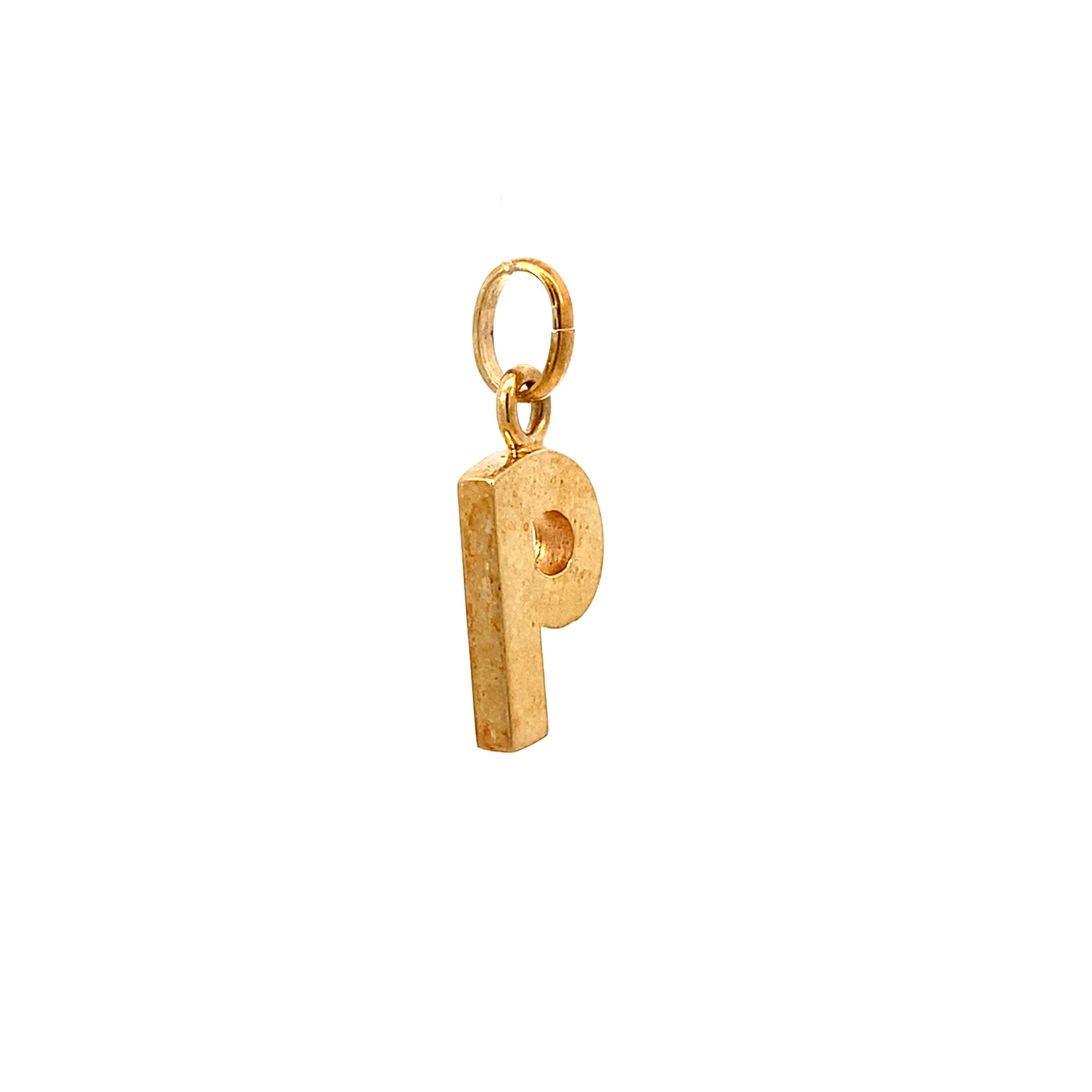 14K Yellow Gold Initial 'P' Charm