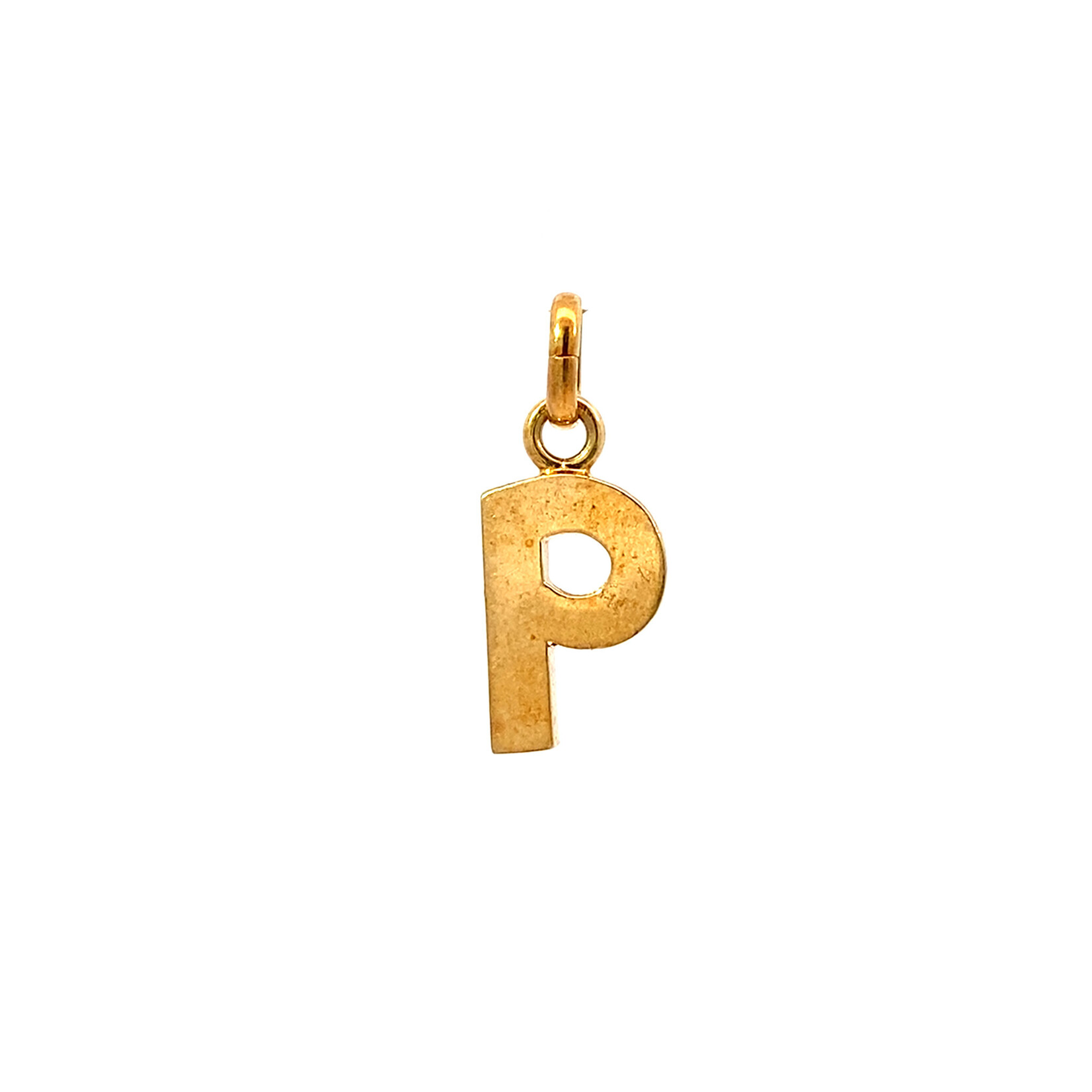 14K Yellow Gold Initial 'P' Charm
