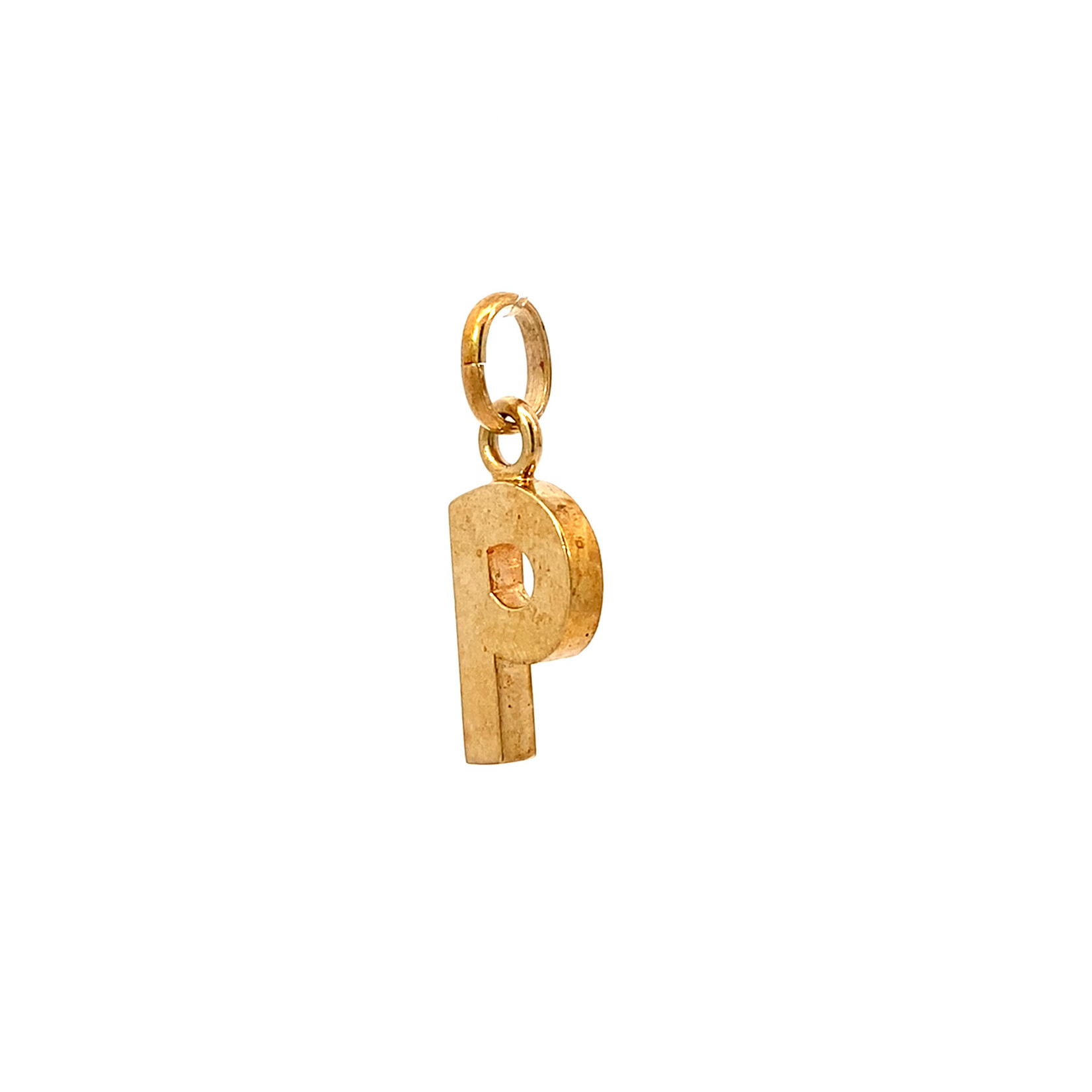 14K Yellow Gold Initial 'P' Charm