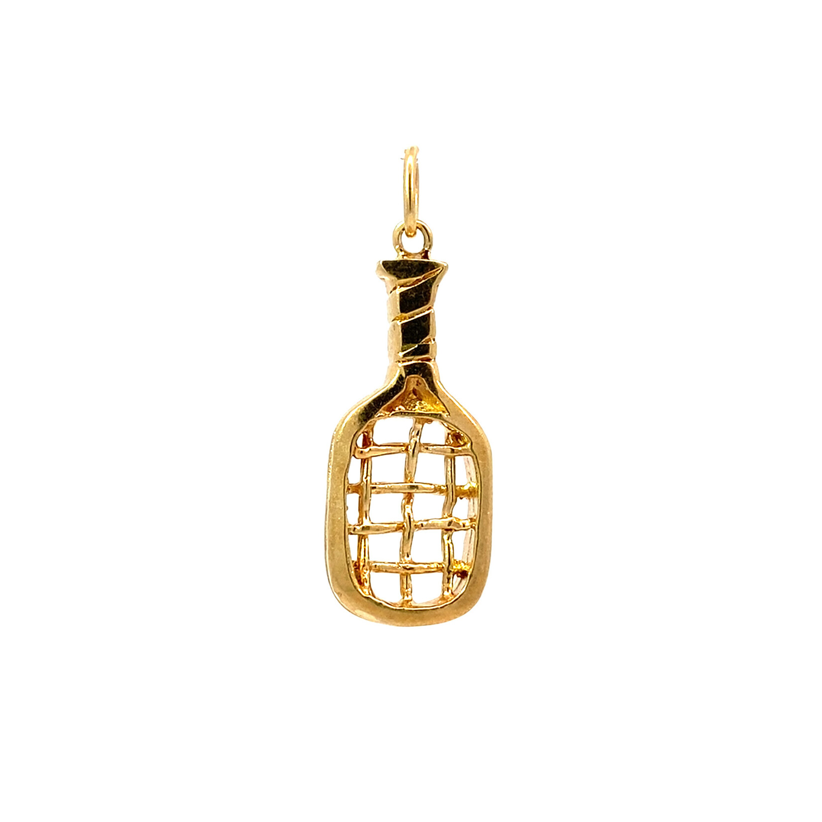 14K Yellow Gold Tennis Racket Charm