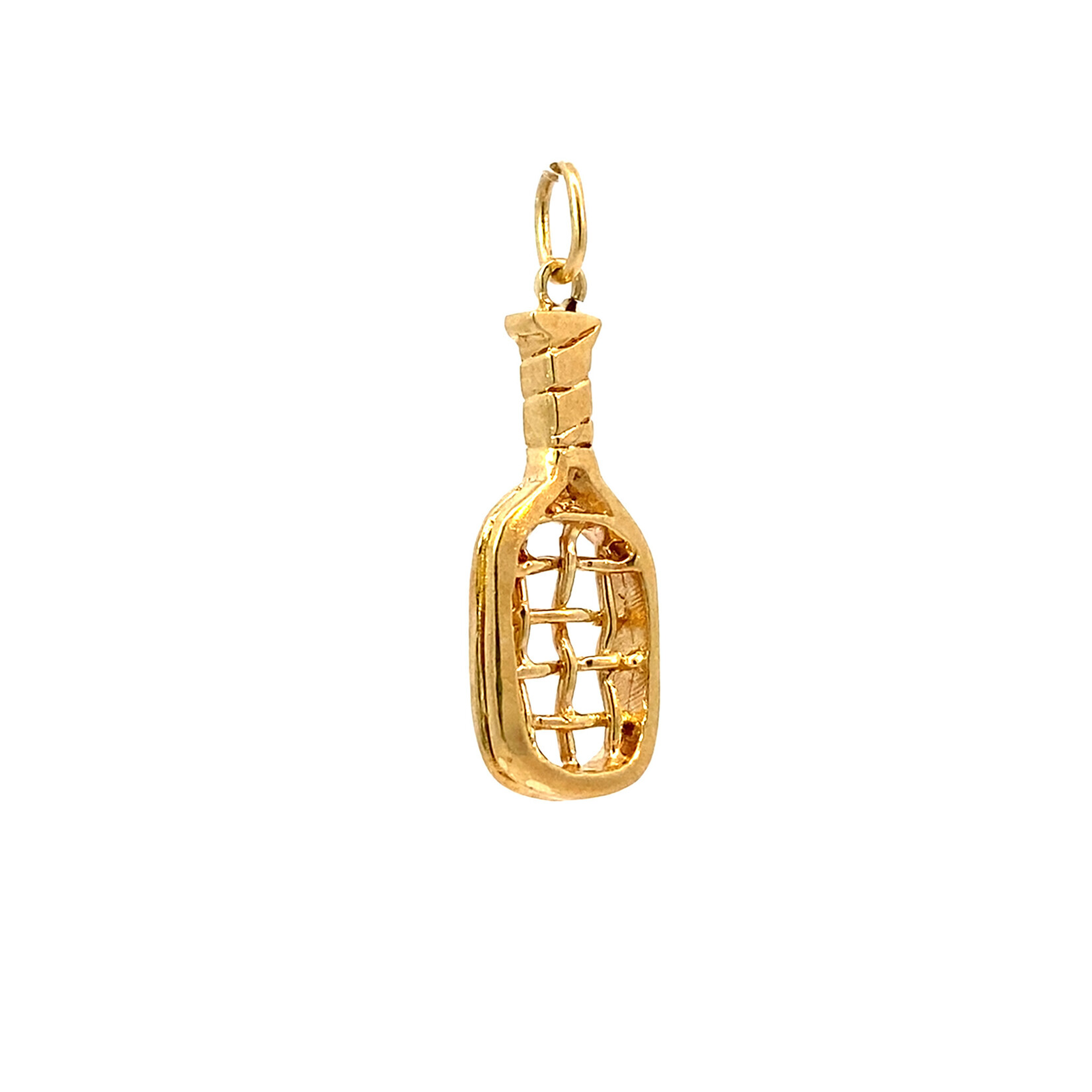 14K Yellow Gold Tennis Racket Charm
