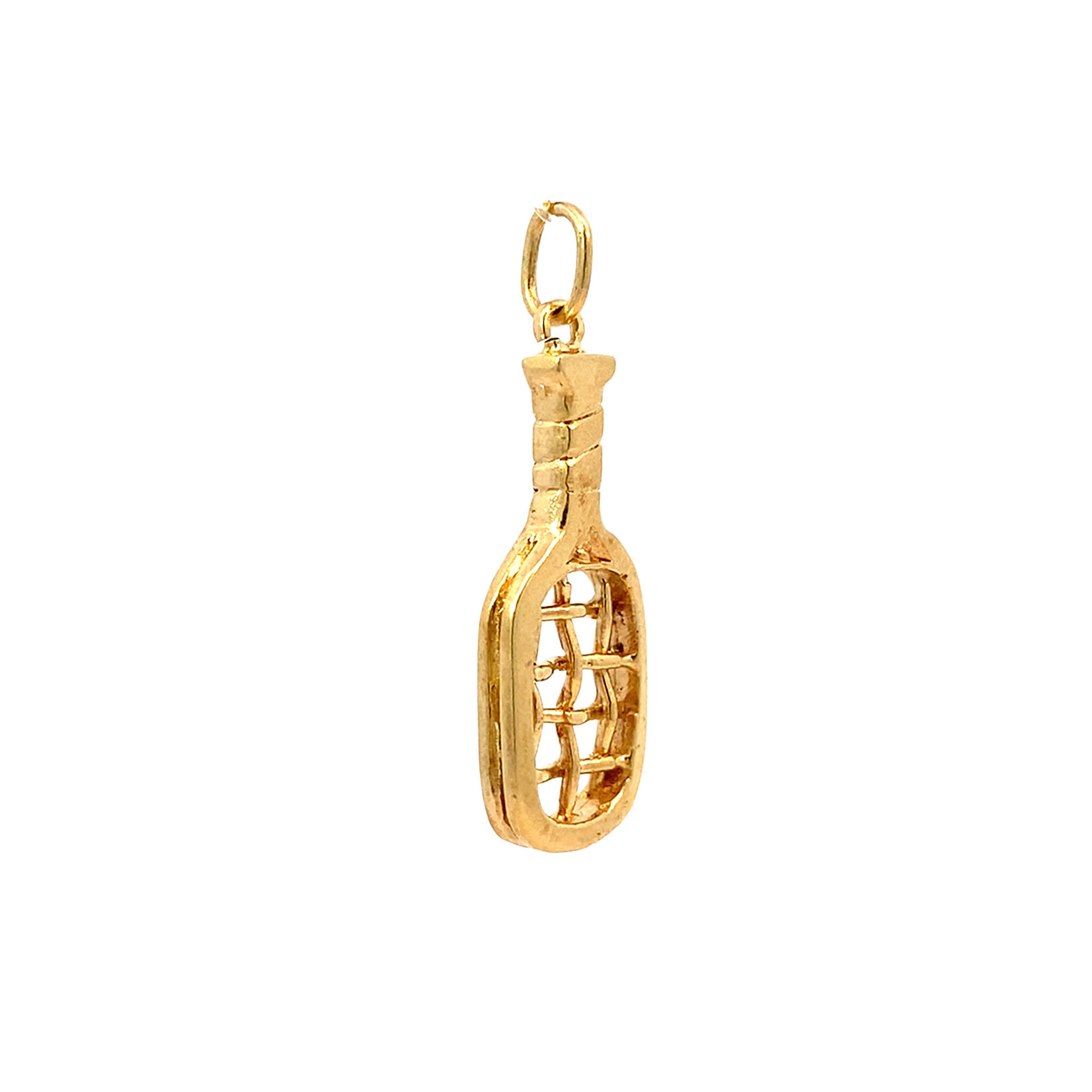 14K Yellow Gold Tennis Racket Charm
