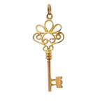 14K Yellow Gold Large Key Charm