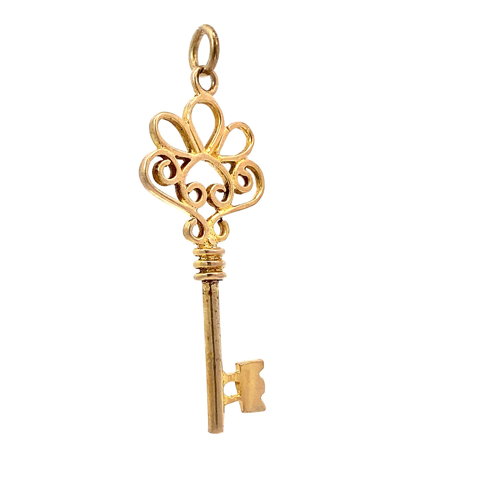 14K Yellow Gold Large Key Charm