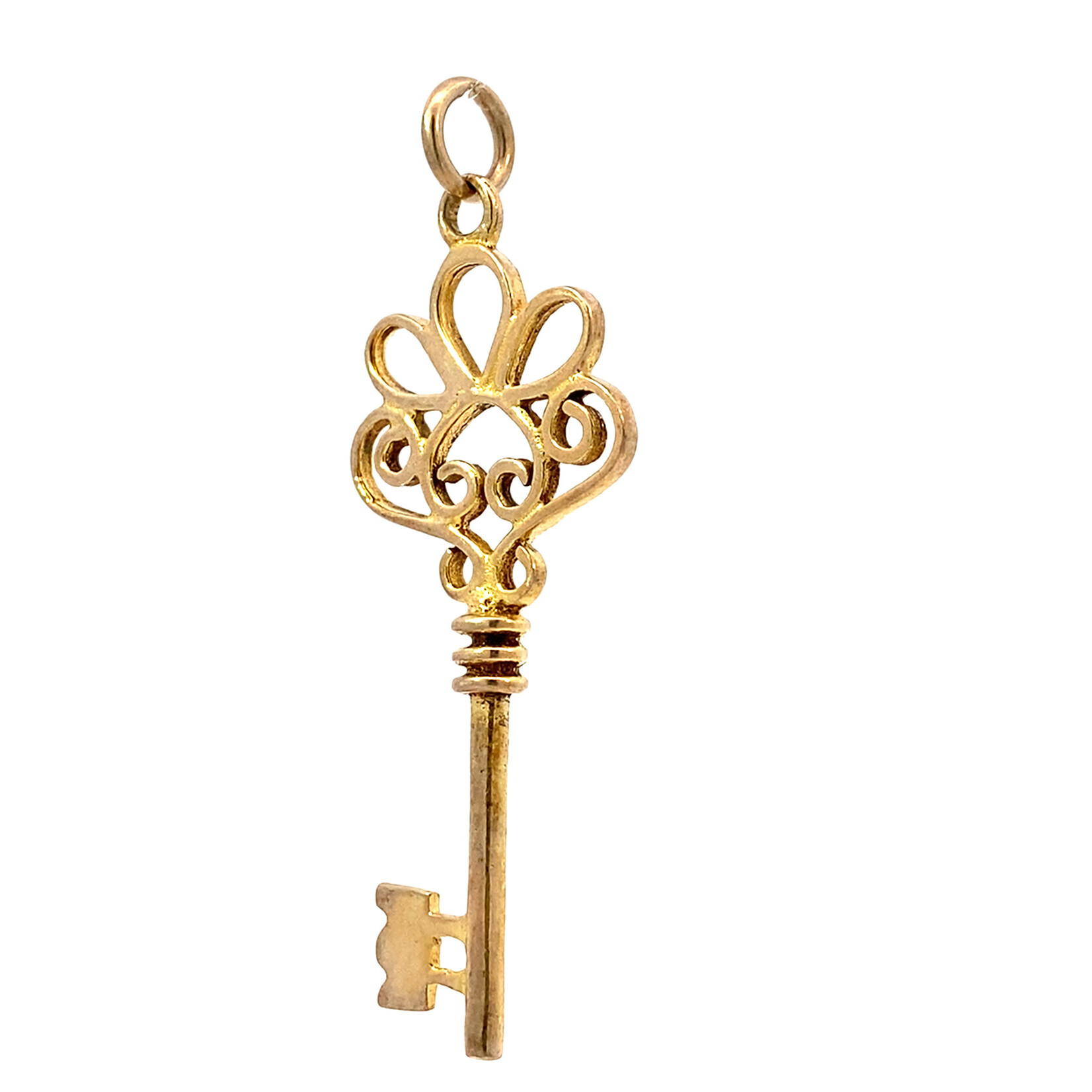 14K Yellow Gold Large Key Charm