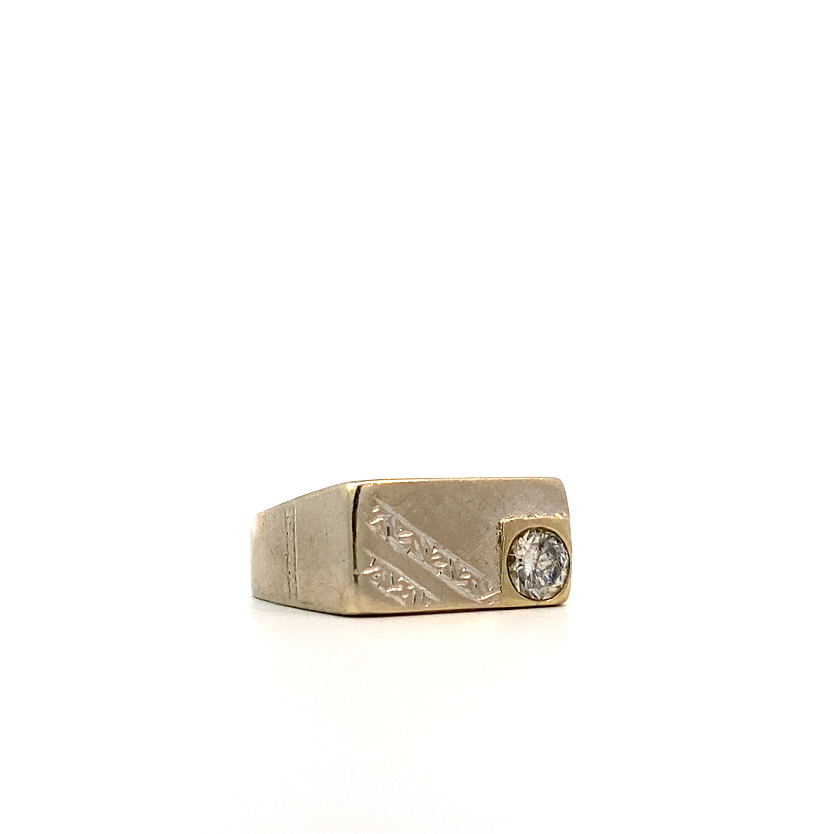 14K White Gold White Stone Ring