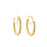 14K Yellow Gold Bead Hoops