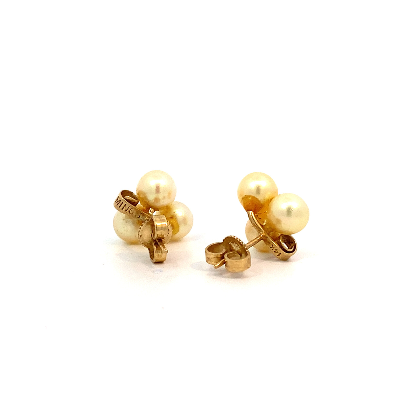 14K Yellow Gold MINGS Creamy Yellow Pearl Earrings