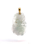 18K Yellow Gold Dragon Ice Jade Pendant