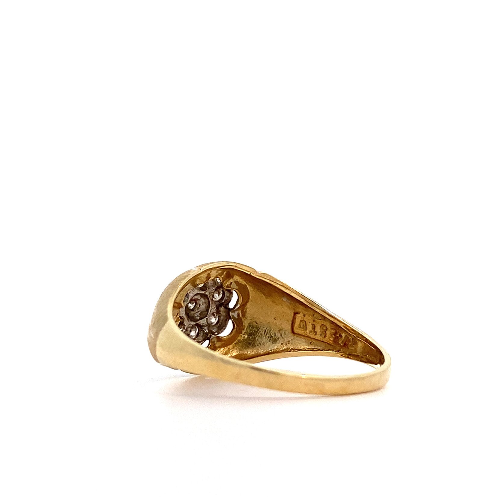 14K Yellow Gold Diamond Flower Ring sz10.25