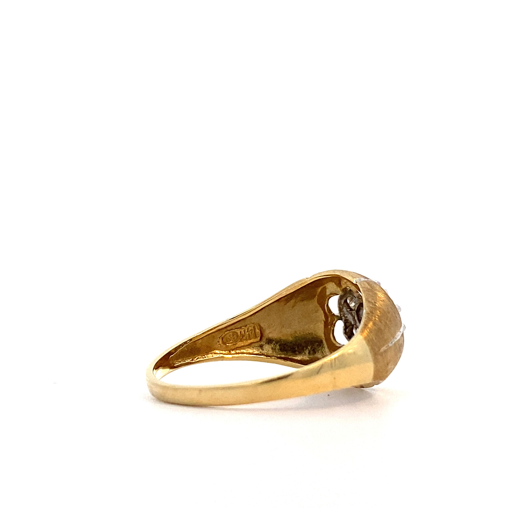 14K Yellow Gold Diamond Flower Ring size 10.25