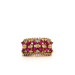 14K Yellow Gold  Ruby and Diamond ring sz9