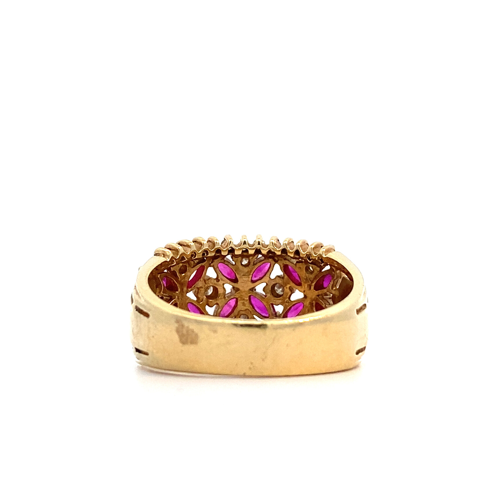 14K Yellow Gold  Ruby and Diamond ring sz9