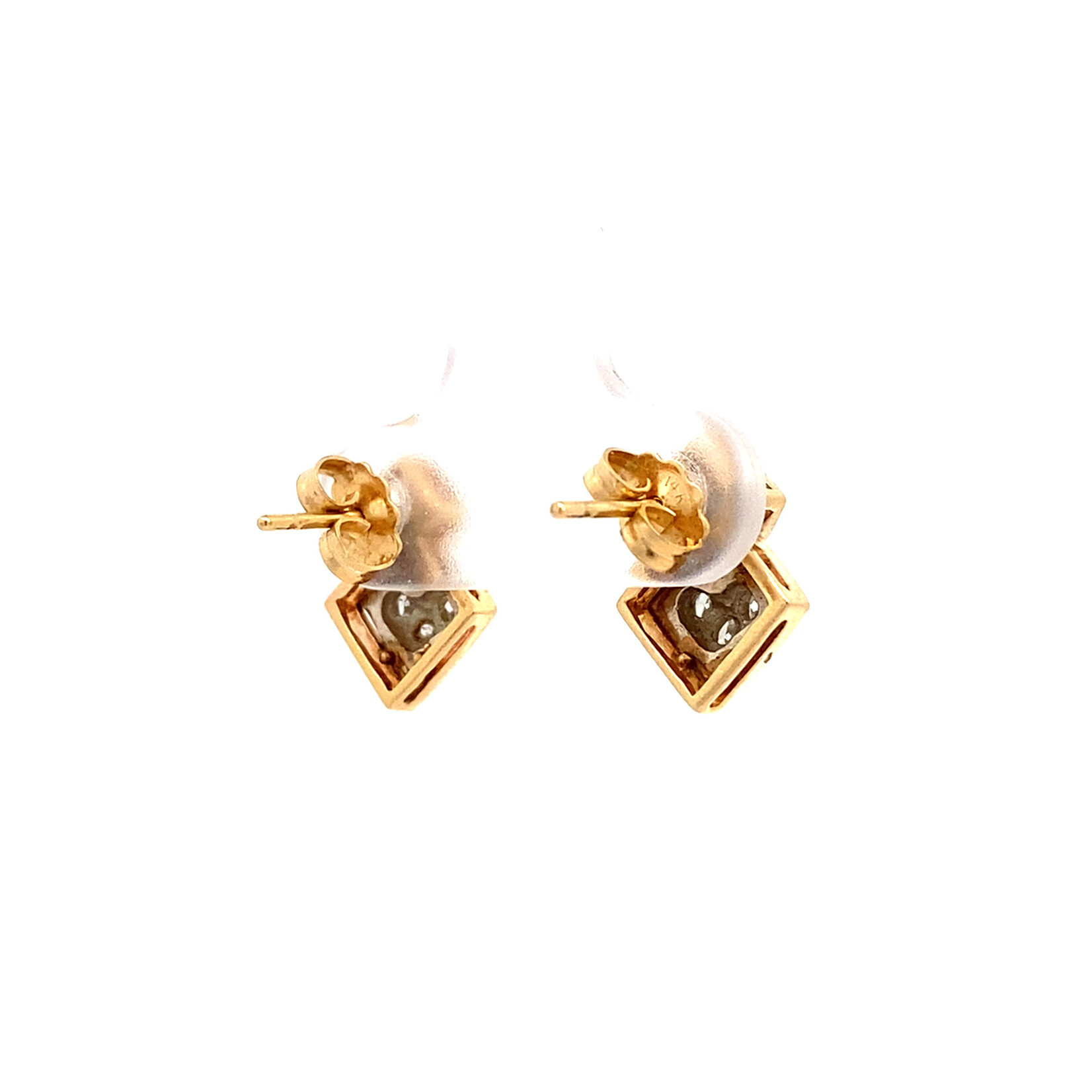 14K Yellow Gold Geometric Diamond Earrings D.20ctw