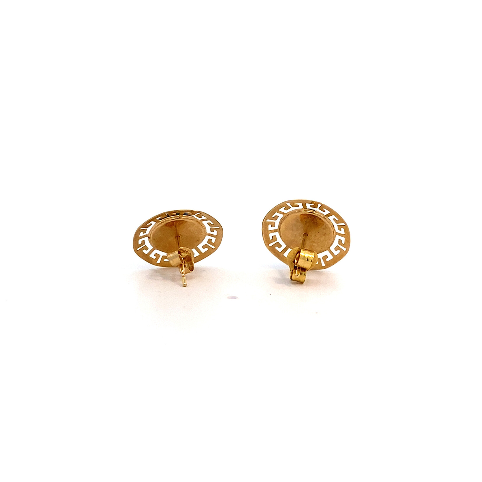 14K Yellow Gold Onyx Earrings